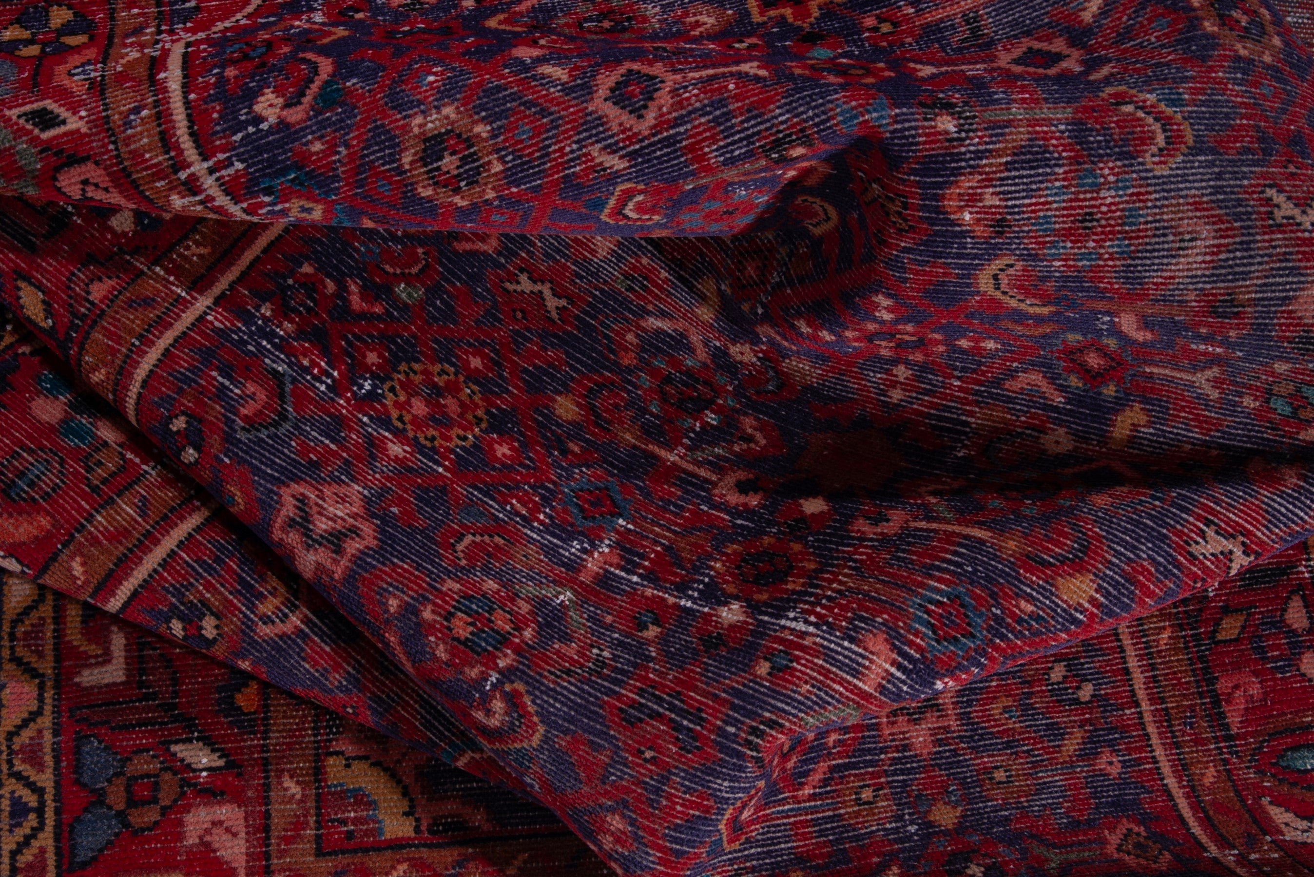 Persian Hamedan runner rug in burgundy and deep red, view 14 of 17
