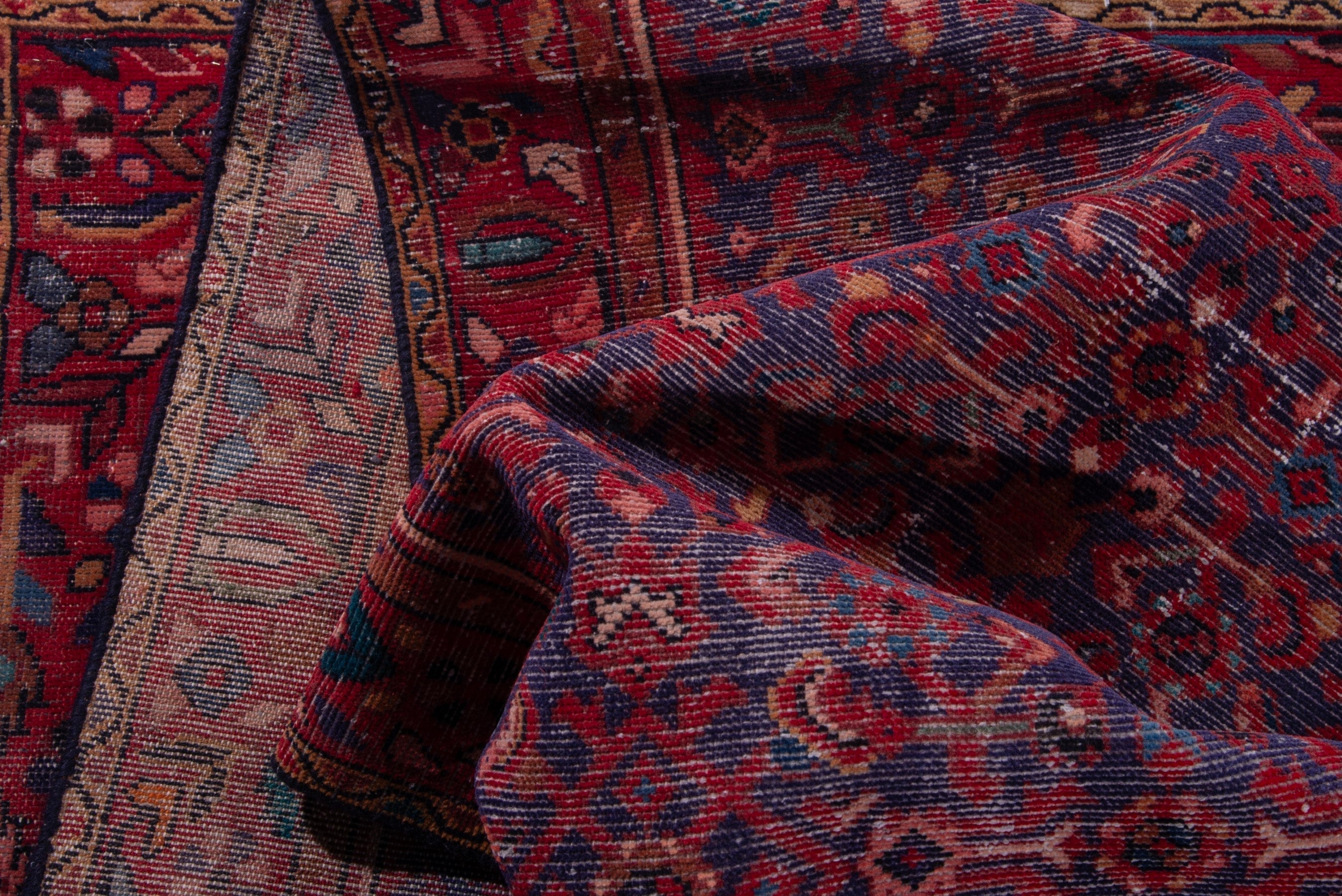 Persian Hamedan runner rug in burgundy and deep red, view 15 of 17