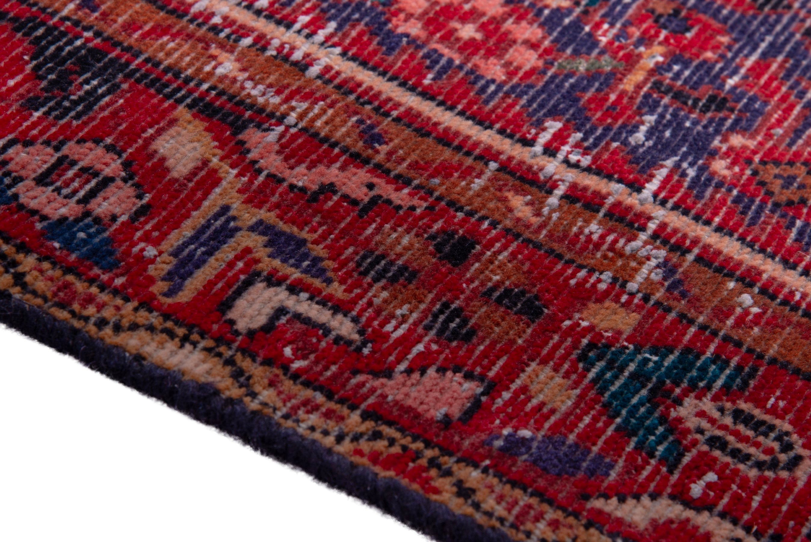 Persian Hamedan runner rug in burgundy and deep red, view 8 of 17