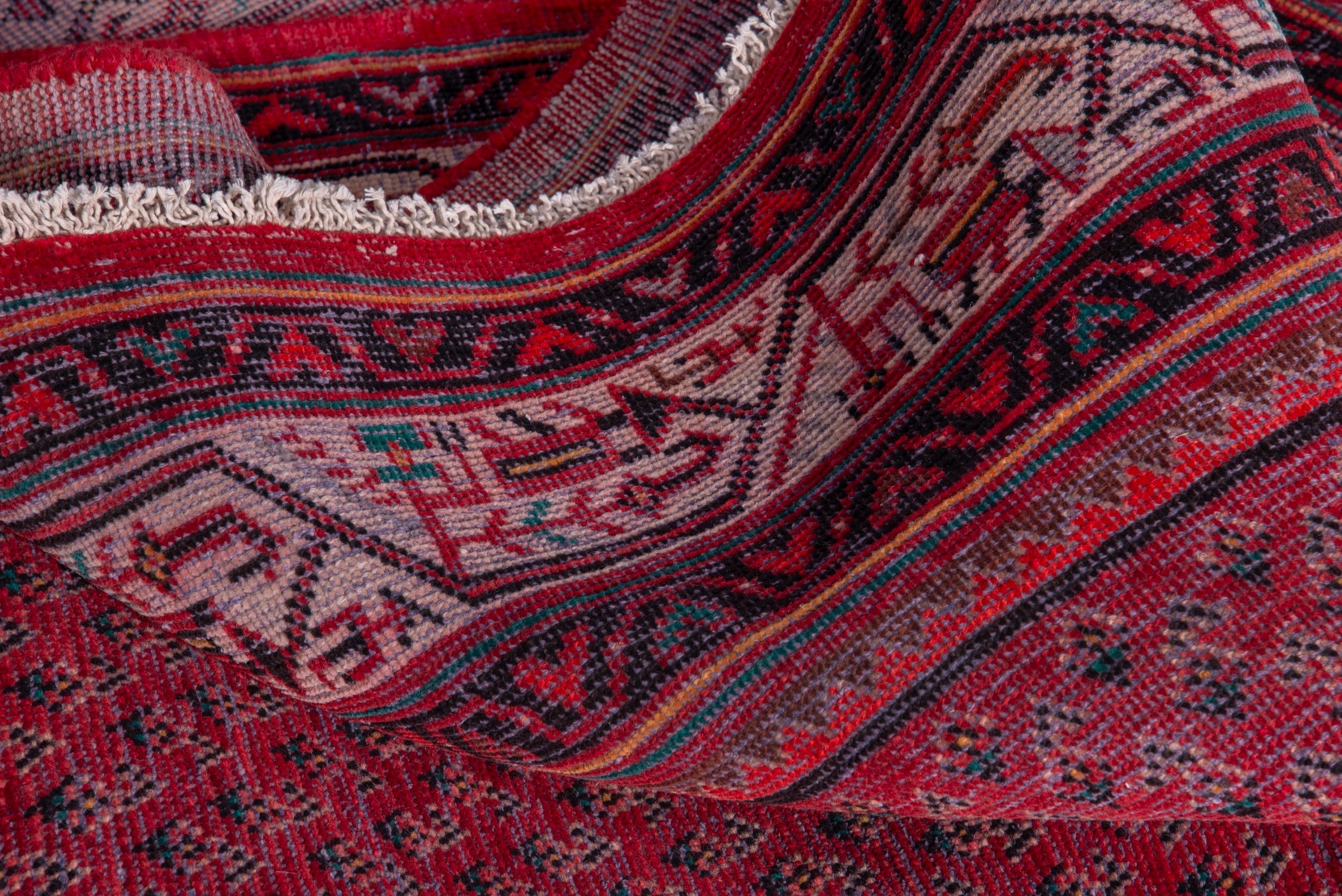 Persian Arak runner rug in deep red and cream, view 16 of 19
