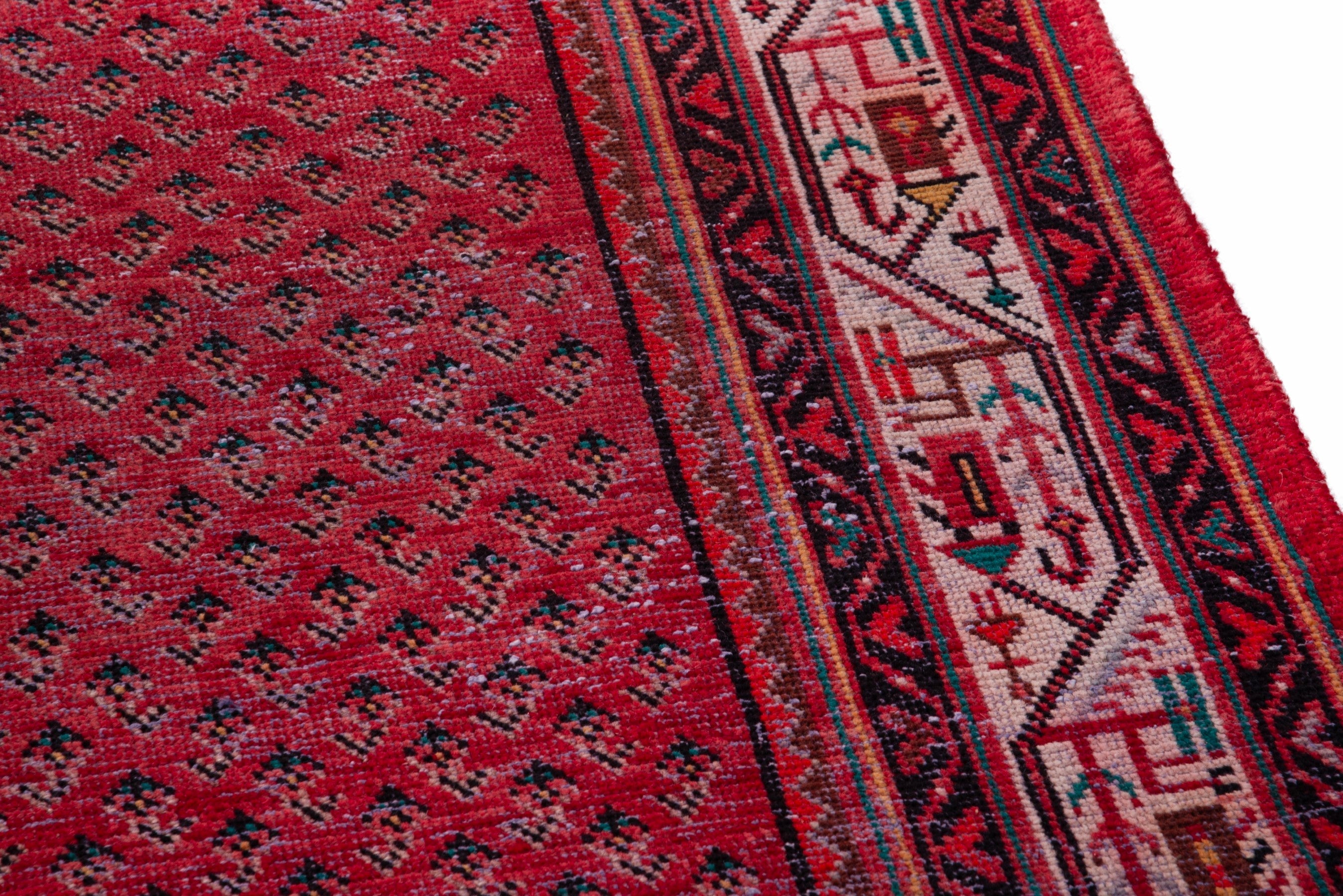 Persian Arak runner rug in deep red and cream, view 7 of 19