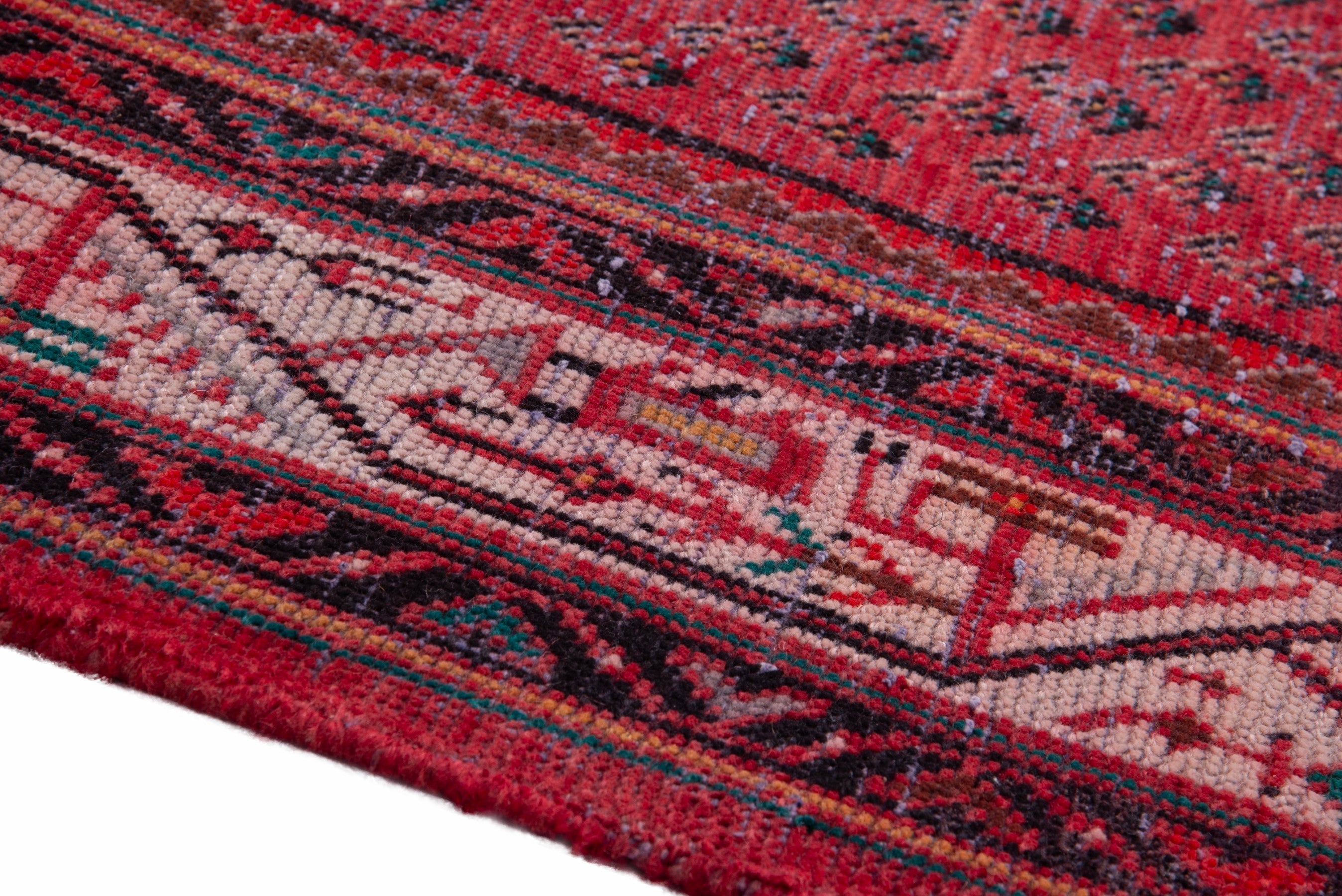 Persian Arak runner rug in deep red and cream, view 8 of 19
