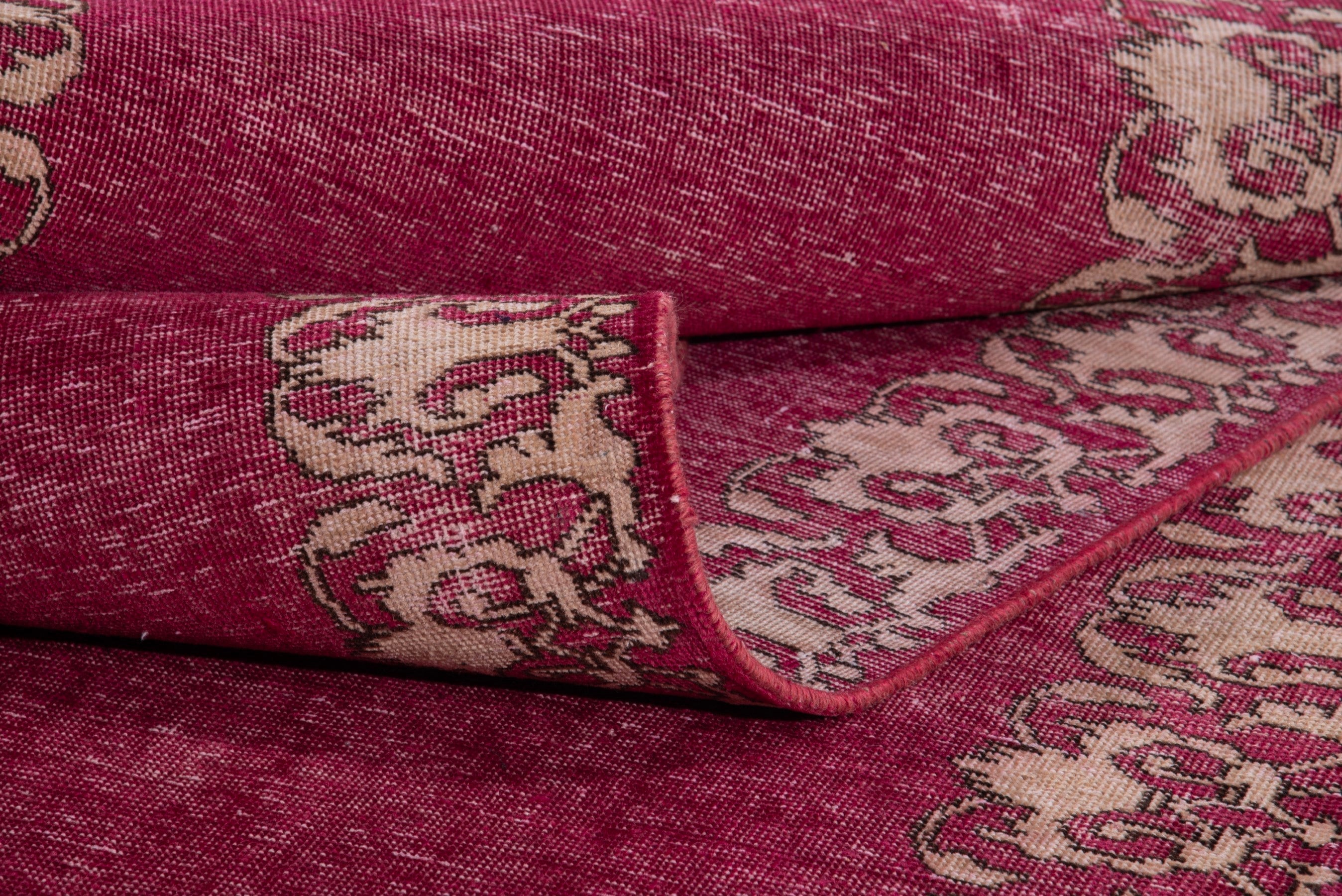 Persian Tabriz runner rug in burgundy and cream, view 12 of 15