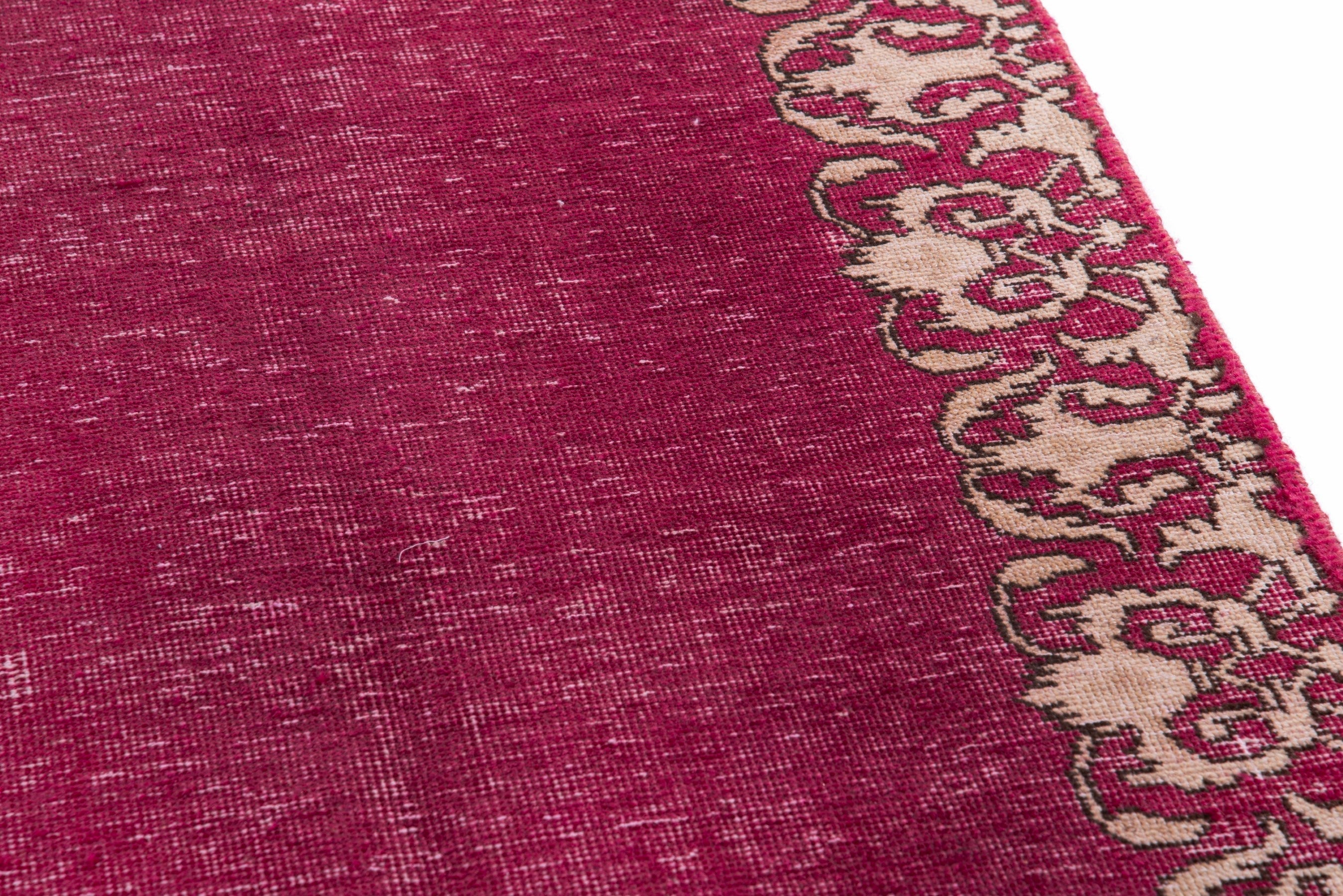 Persian Tabriz runner rug in burgundy and cream, view 7 of 15