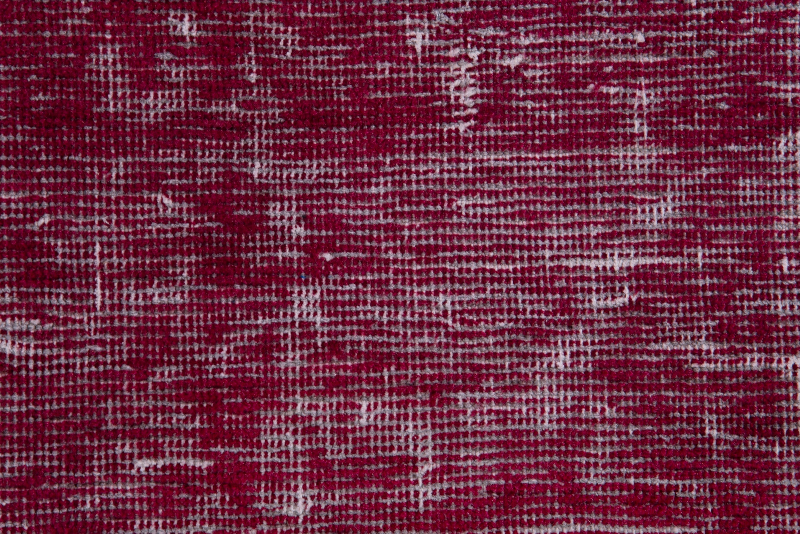 Persian Mashhad runner rug in burgundy and faded red, view 11 of 15