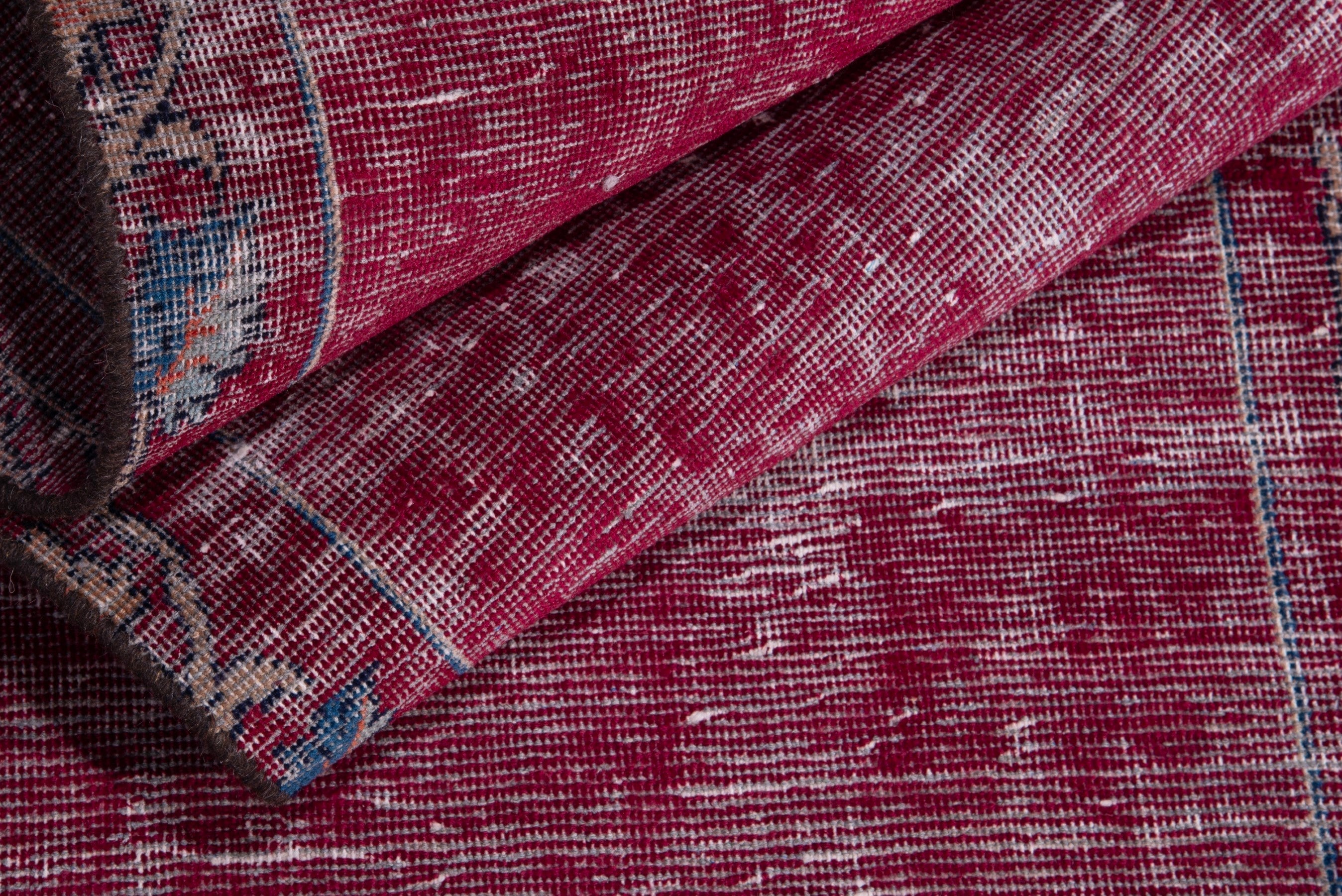 Persian Mashhad runner rug in burgundy and faded red, view 12 of 15
