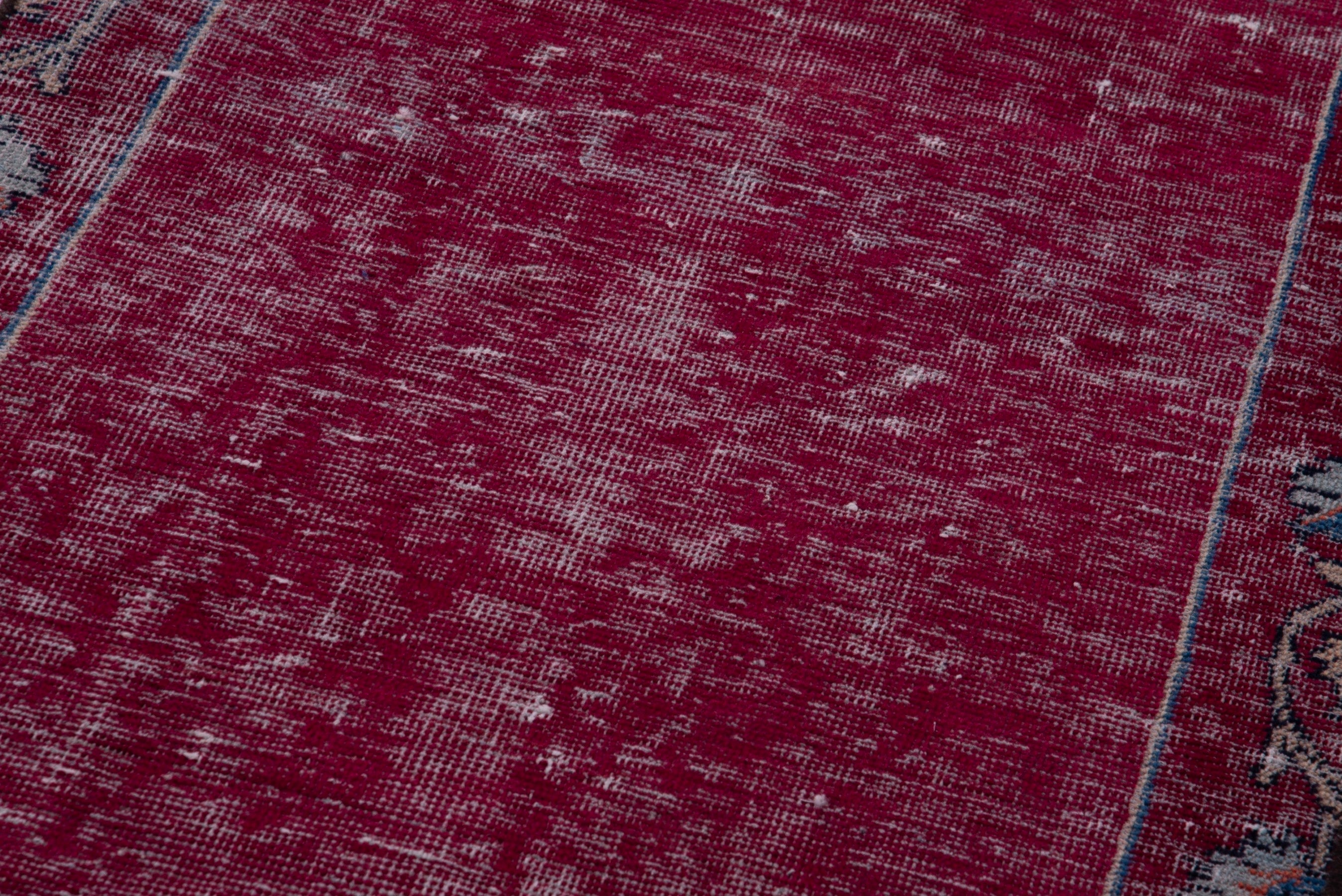 Persian Mashhad runner rug in burgundy and faded red, view 9 of 15