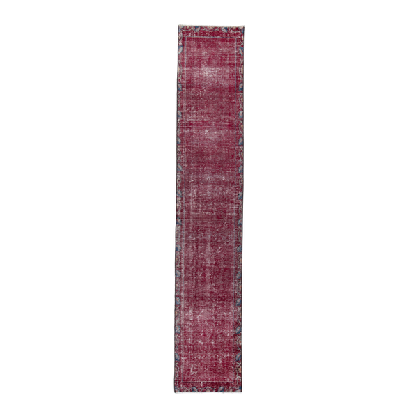 Persian Mashhad runner rug in burgundy and faded red, 2' x 11'11"