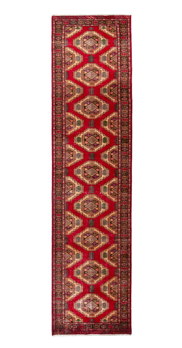 1249, Persian Torkaman Runner Rug