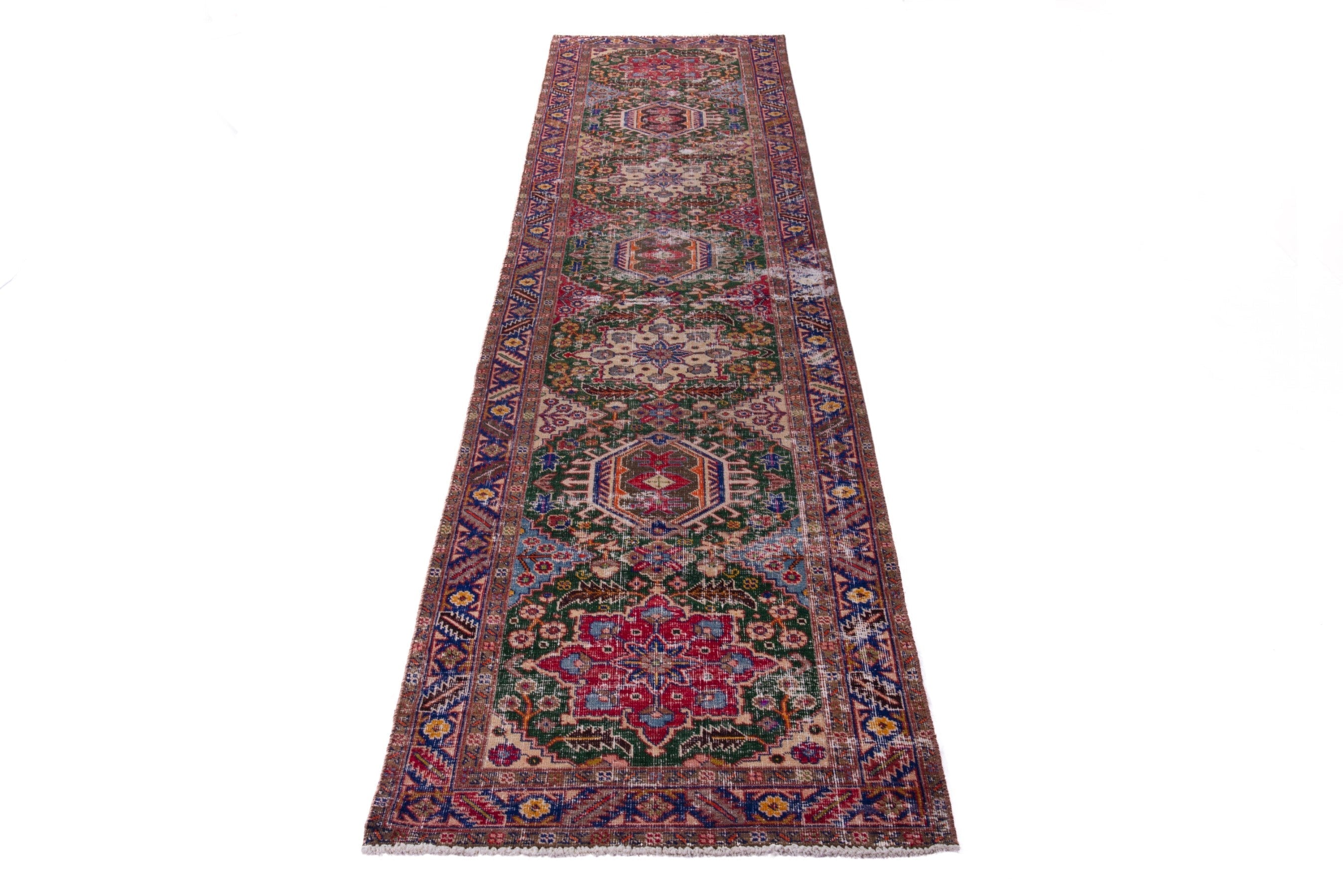 Persian Gharajeh runner rug, view 3 of 16