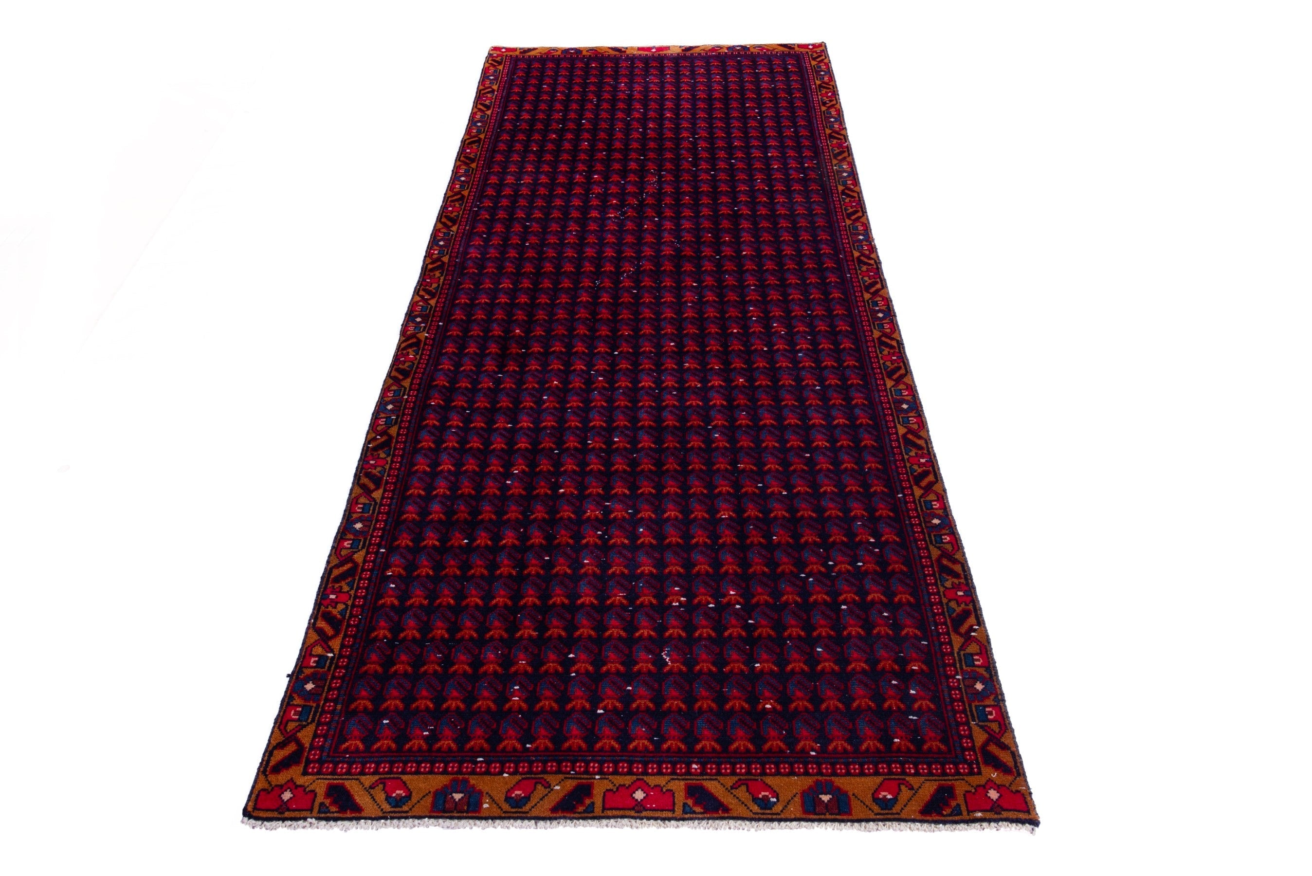 Persian Vist runner rug in burgundy and deep red, view 2 of 17