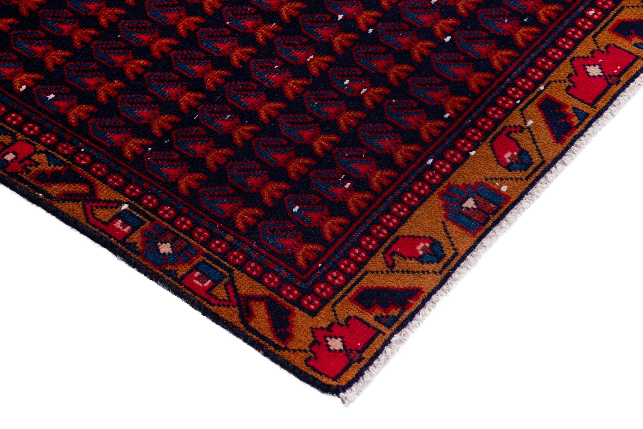 Persian Vist runner rug in burgundy and deep red, view 4 of 17