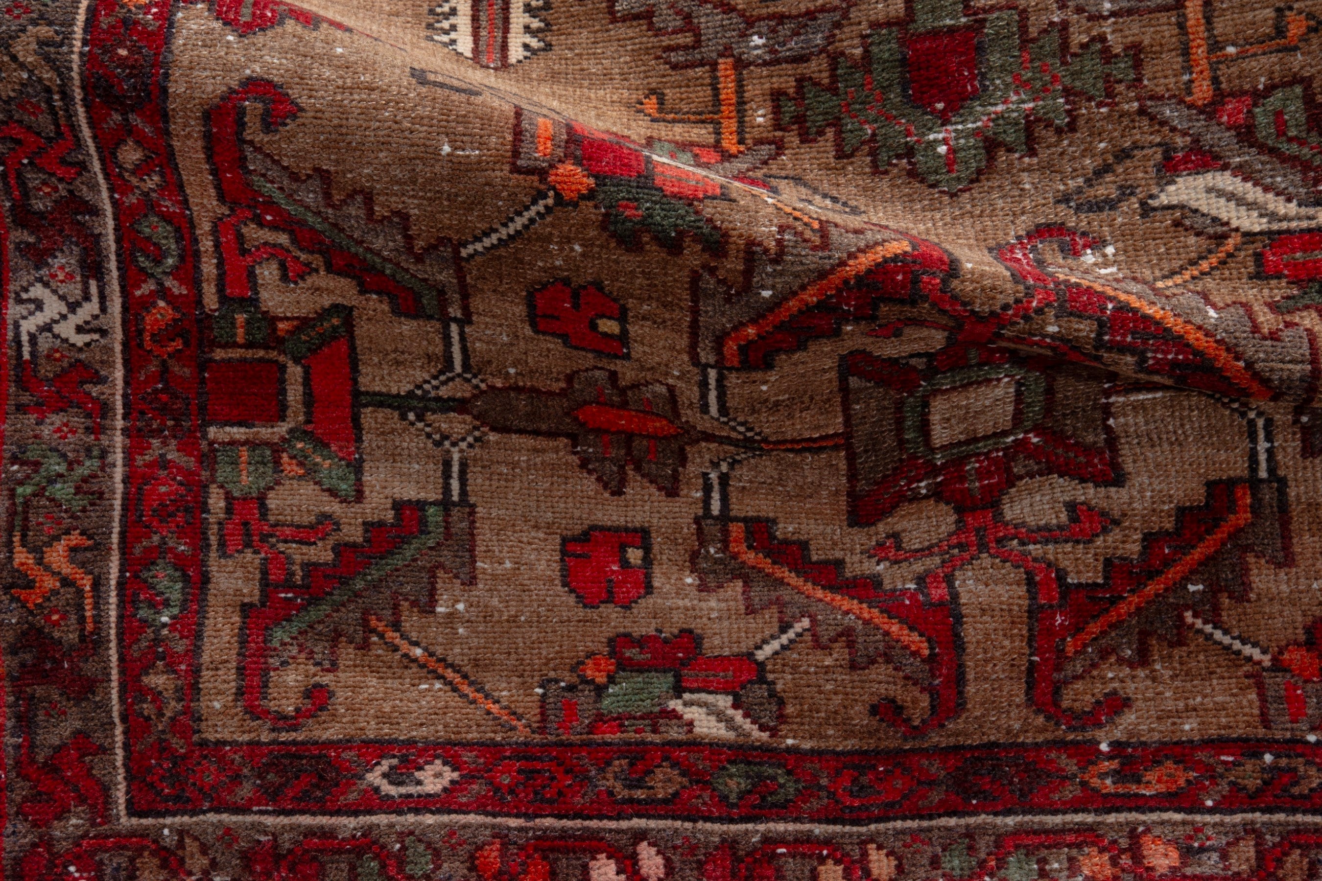 Persian Hamedan runner rug in burgundy and faded red, view 13 of 19