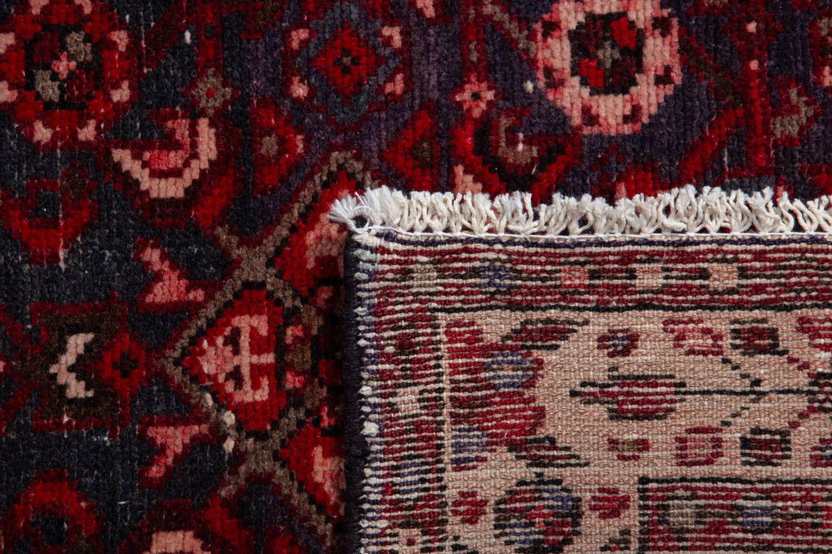 Turkish Anatolian runner rug in deep red and charcoal, view 10 of 18