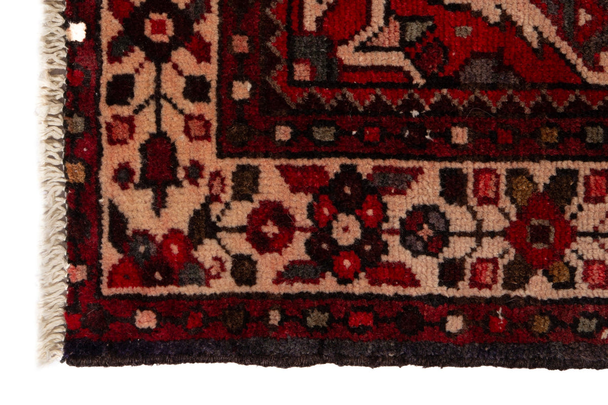 Turkish Anatolian runner rug in deep red and charcoal, view 14 of 18