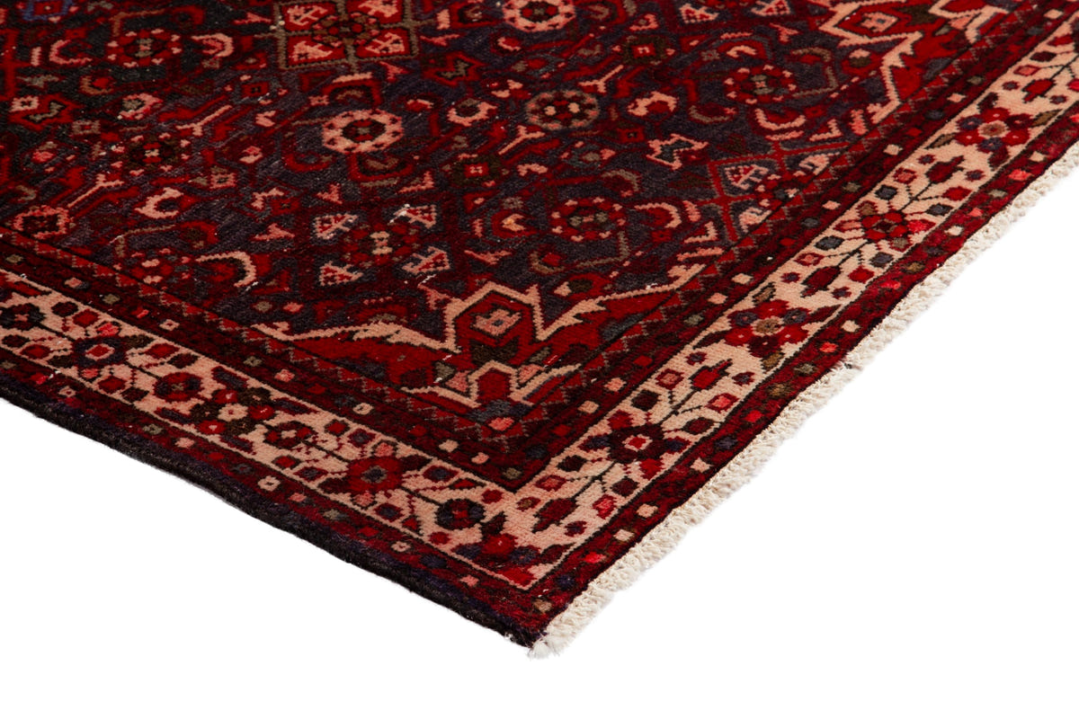Turkish Anatolian runner rug in deep red and charcoal, view 15 of 18