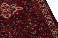 Turkish Anatolian runner rug in deep red and charcoal, view 16 of 18