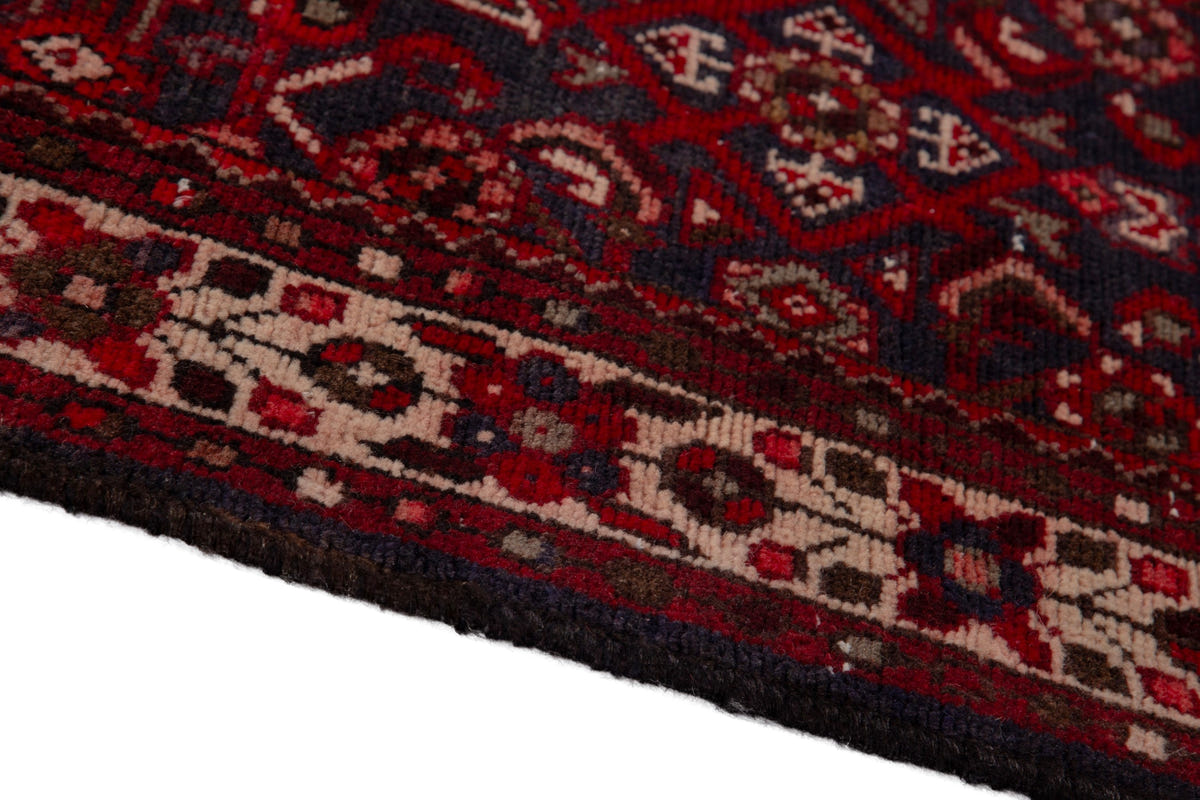 Turkish Anatolian runner rug in deep red and charcoal, view 17 of 18