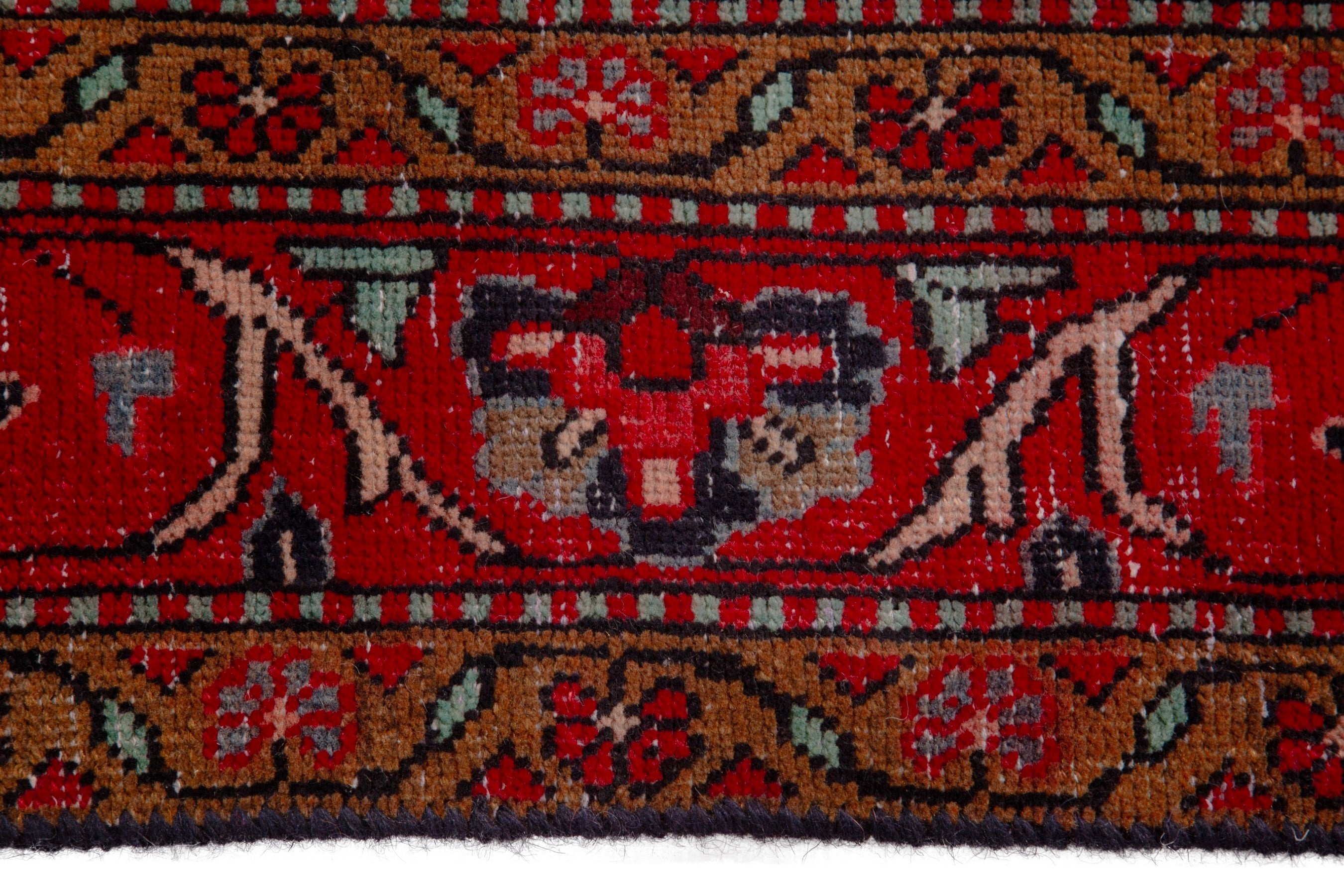 Persian Hamedan runner rug in deep red and burgundy, view 10 of 18