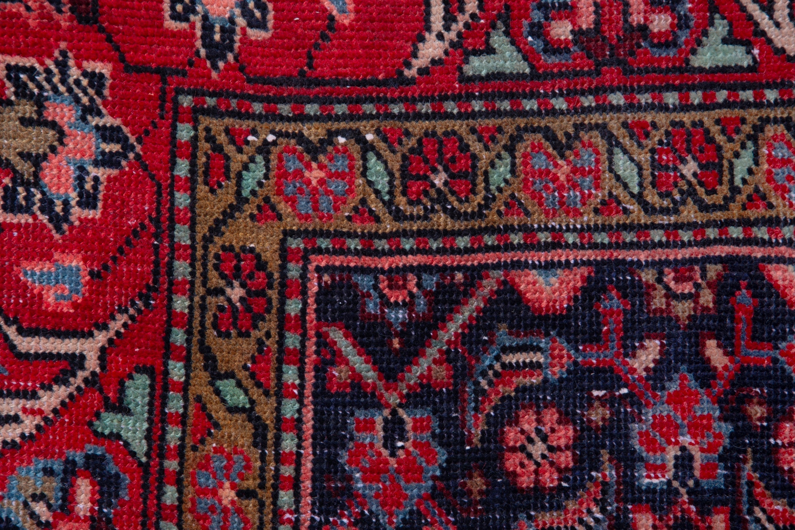 Persian Hamedan runner rug in deep red and burgundy, view 12 of 18