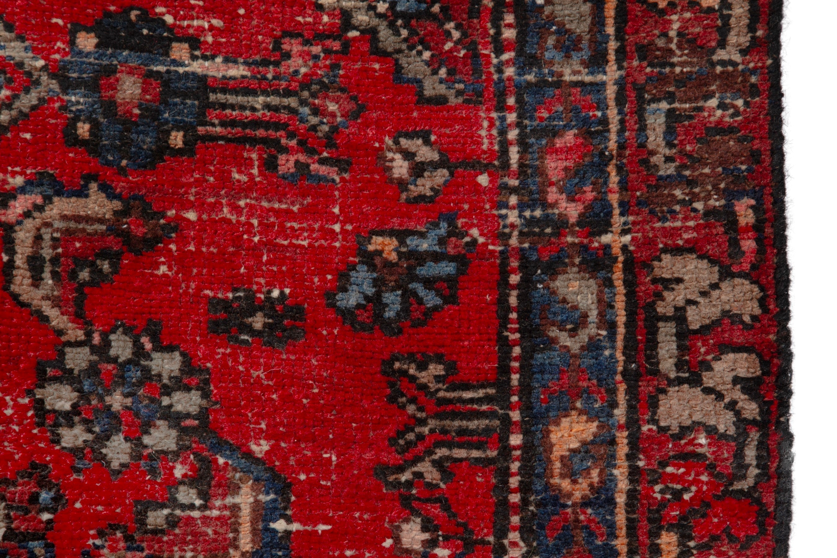 Persian Zanjan runner rug in deep red and burgundy, view 10 of 18