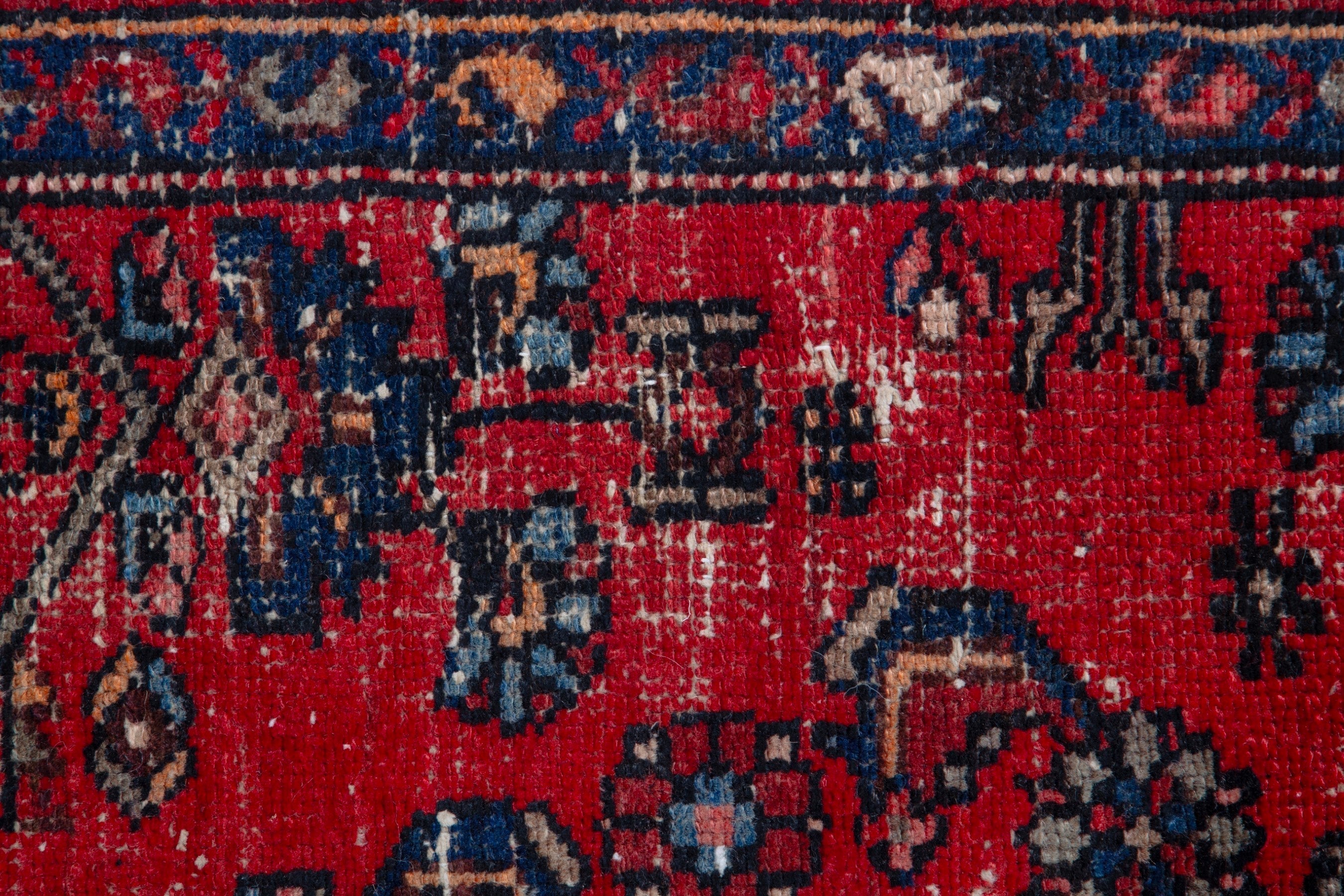Persian Zanjan runner rug in deep red and burgundy, view 11 of 18