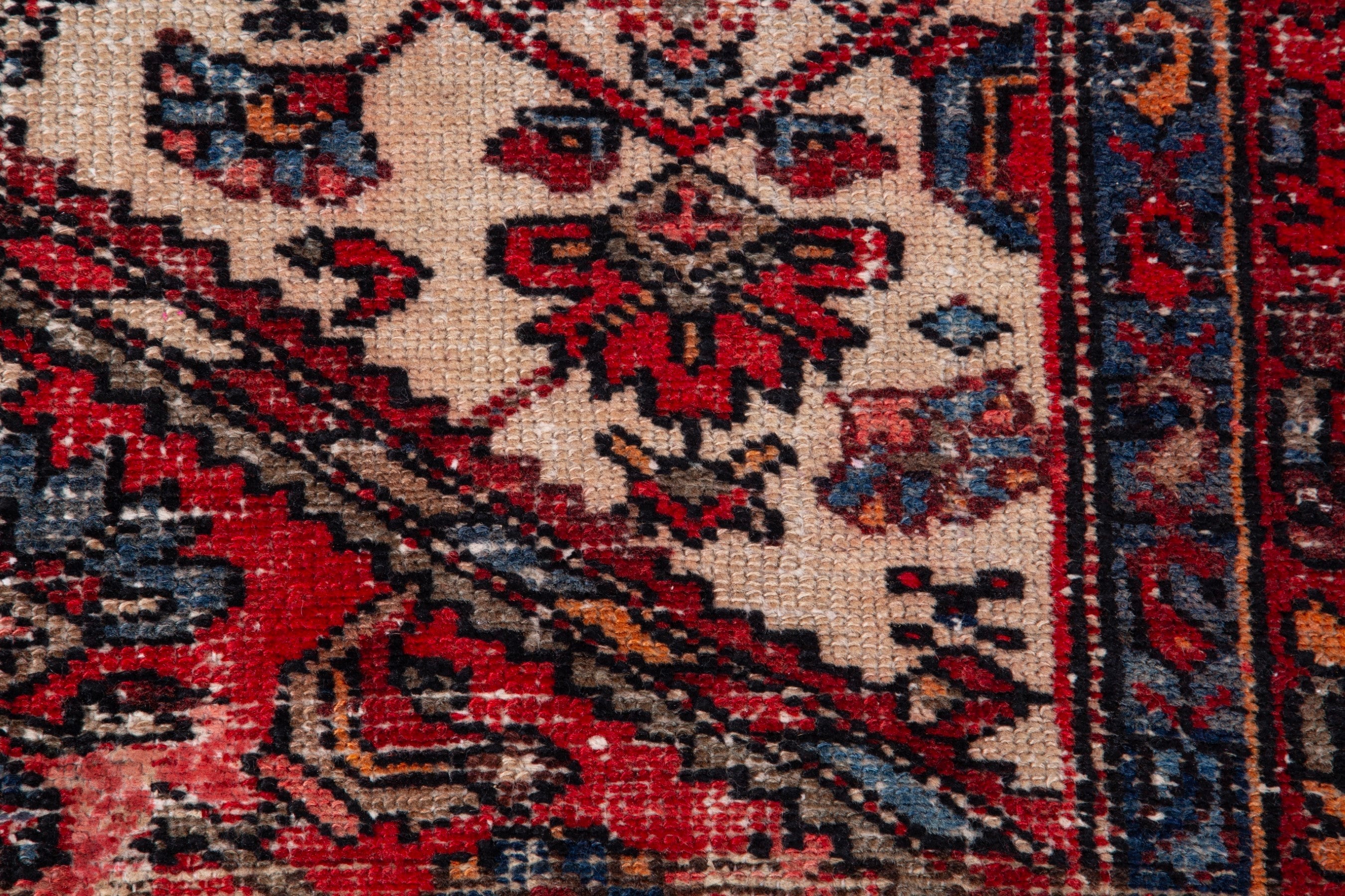 Persian Zanjan runner rug in deep red and burgundy, view 12 of 18