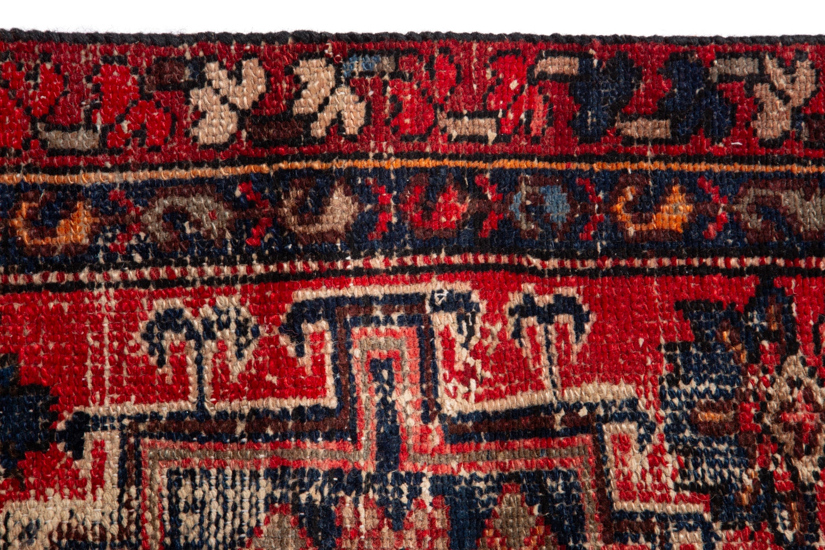 Persian Zanjan runner rug in deep red and burgundy, view 13 of 18