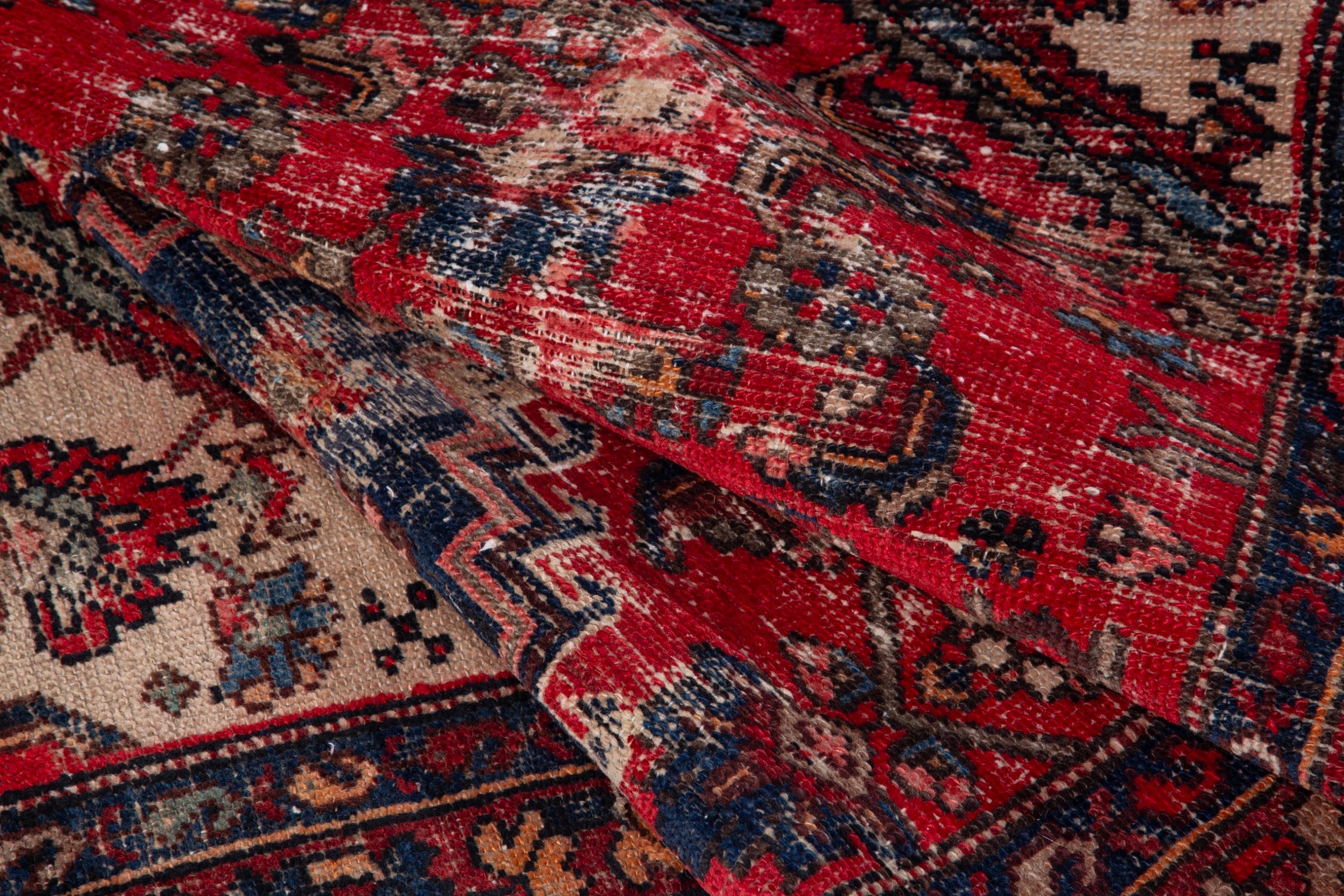 Persian Zanjan runner rug in deep red and burgundy, view 15 of 18