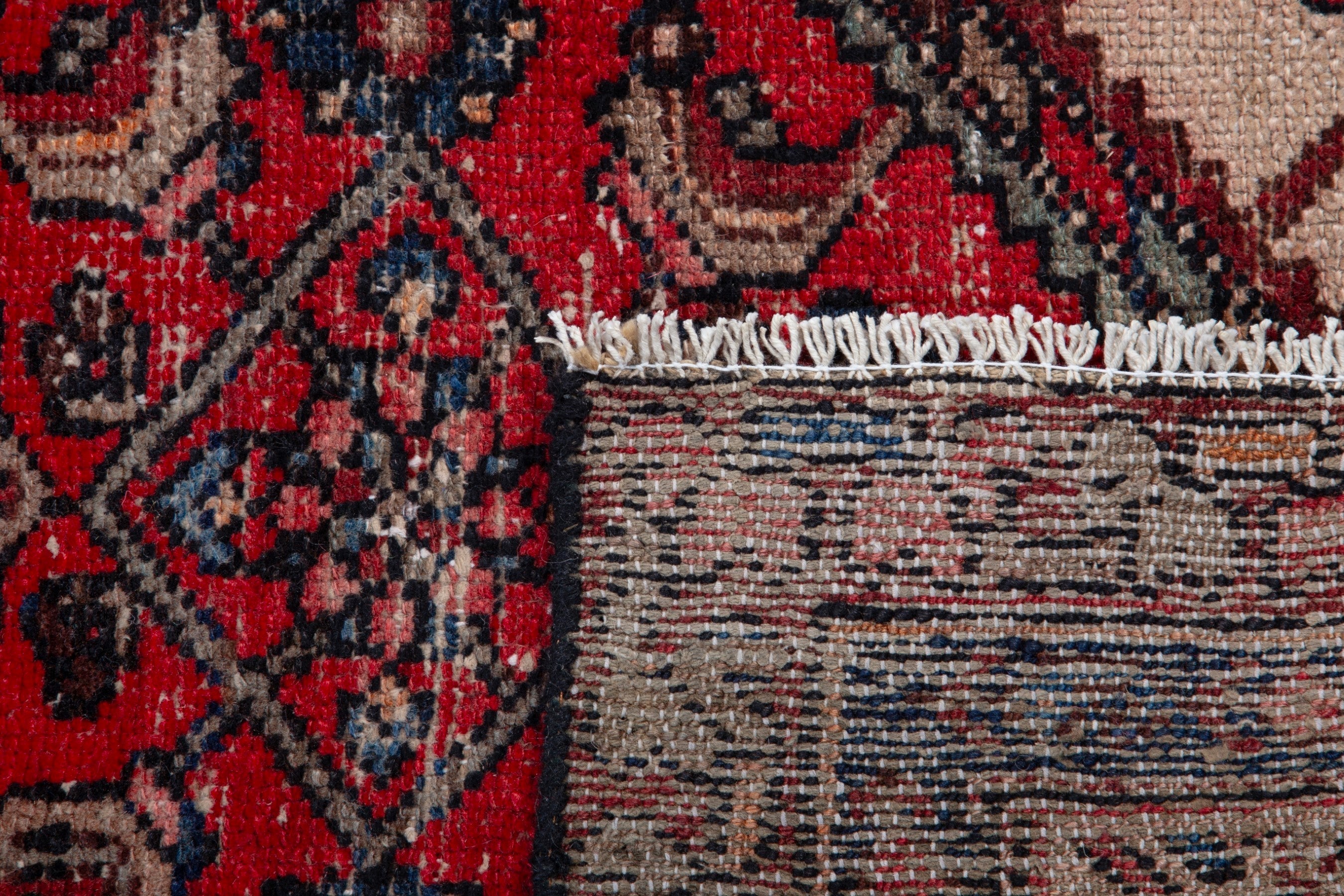 Persian Zanjan runner rug in deep red and burgundy, view 18 of 18