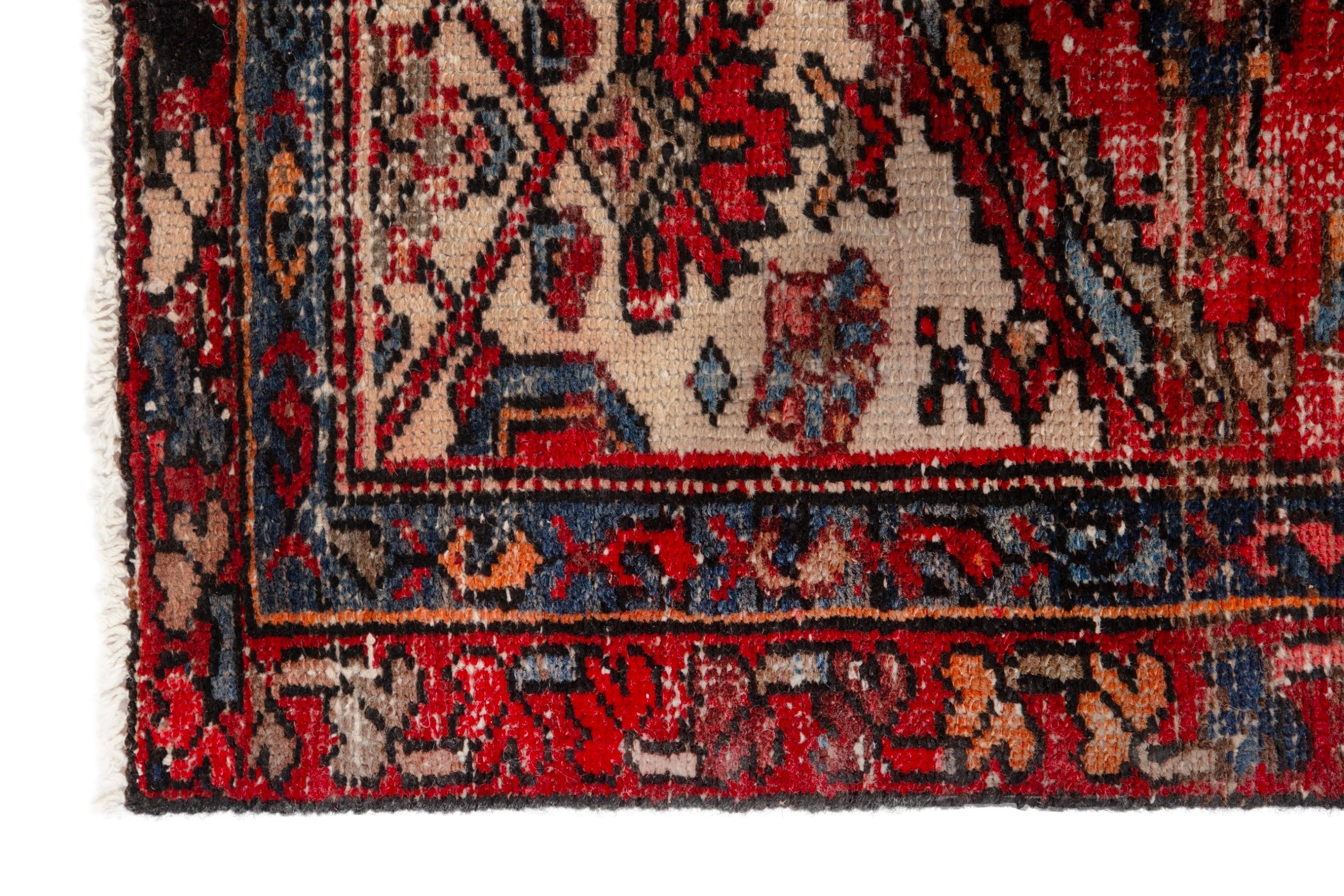 Persian Zanjan runner rug in deep red and burgundy, view 5 of 18
