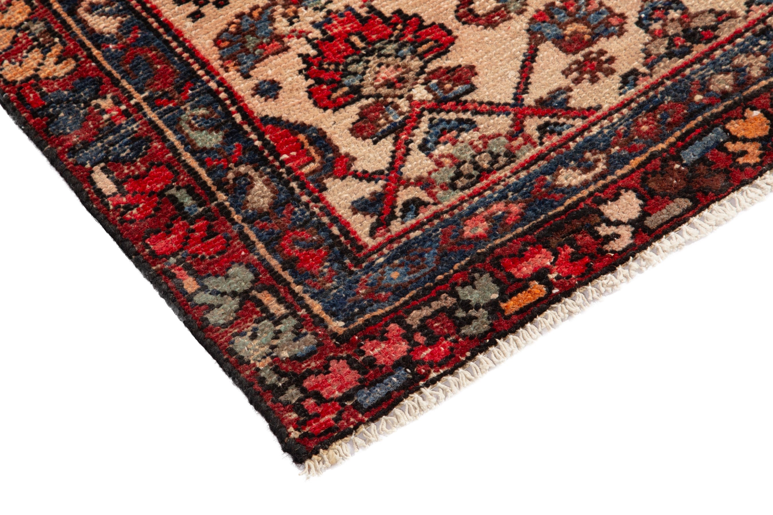 Persian Zanjan runner rug in deep red and burgundy, view 4 of 18