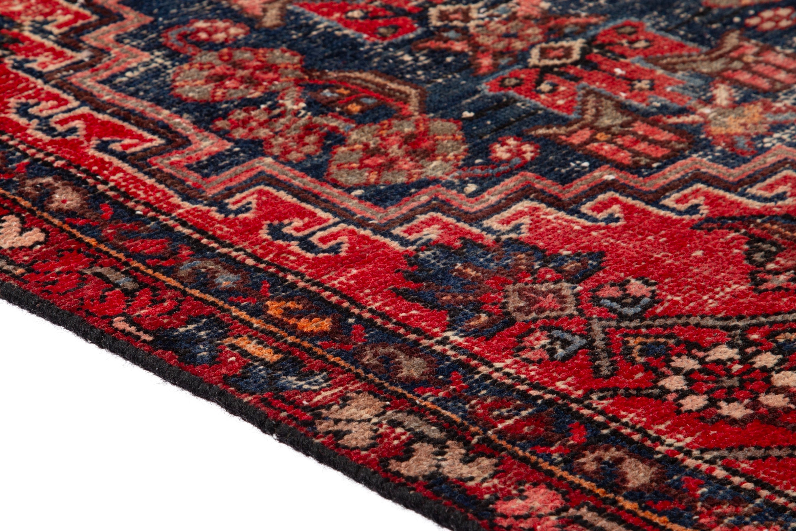 Persian Zanjan runner rug in deep red and burgundy, view 8 of 18