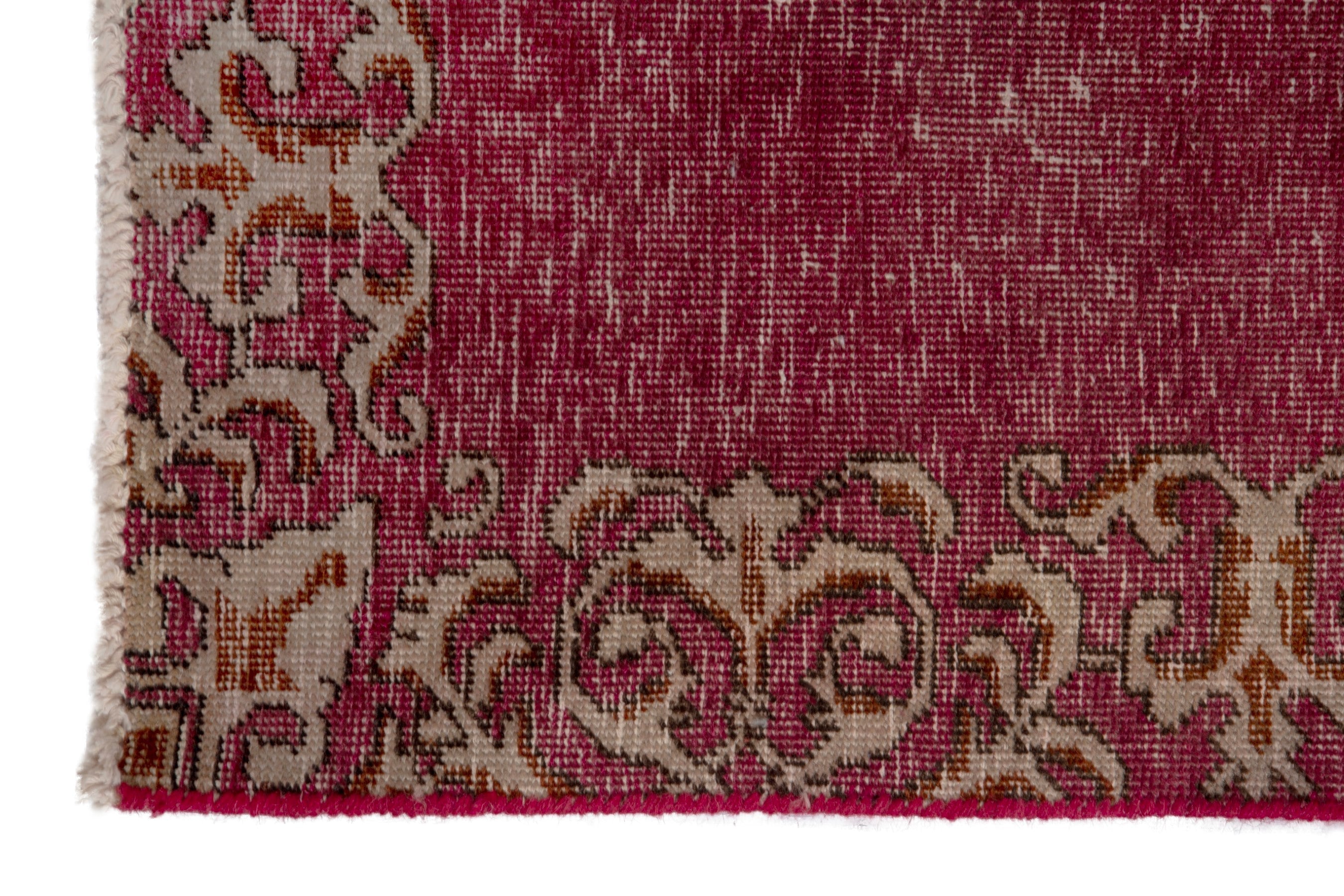 Persian Tabriz runner rug in faded red and antique gold, view 5 of 16