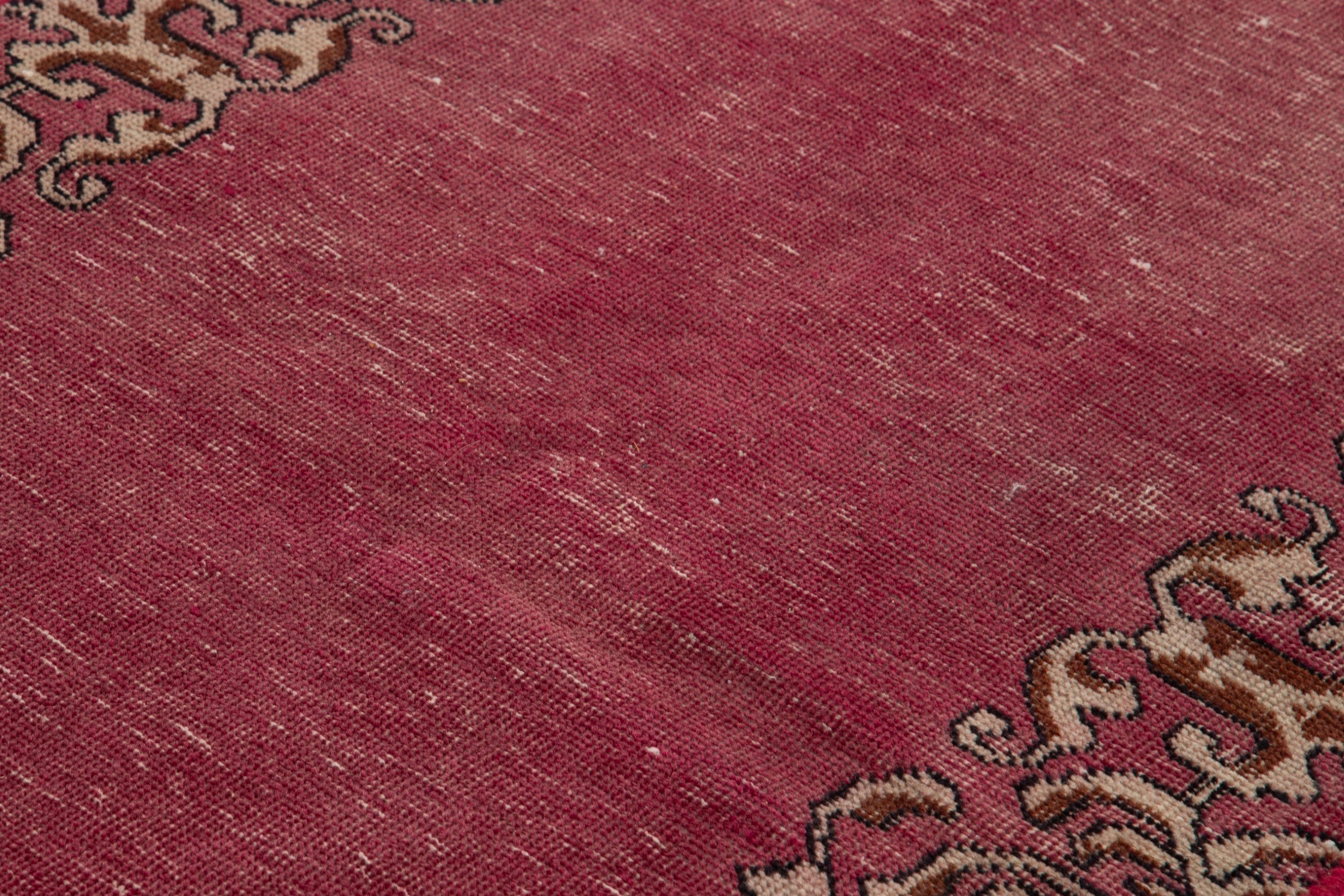 Persian Tabriz runner rug in faded red and antique gold, view 9 of 16