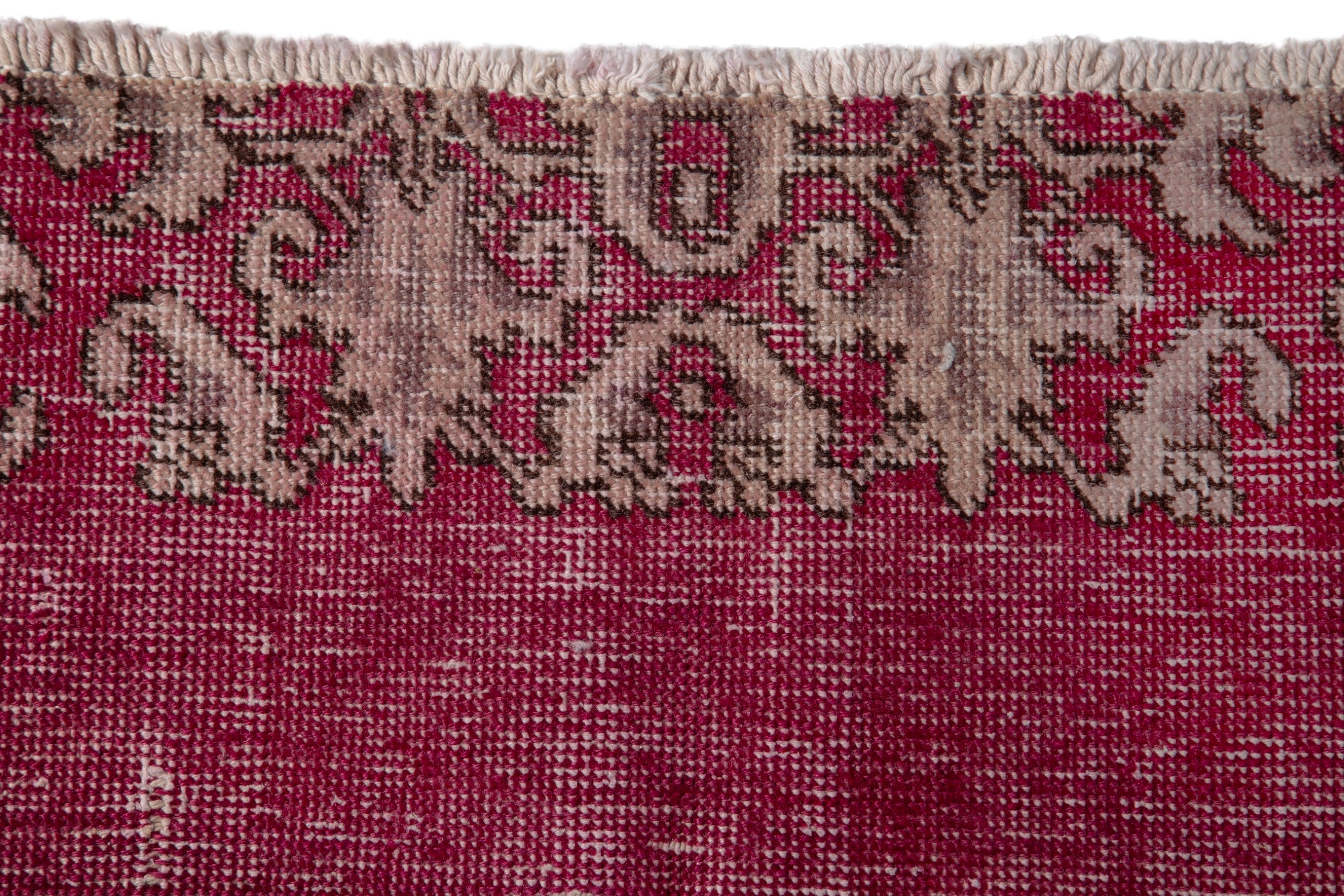 Persian Tabriz runner rug in burgundy and cream, view 11 of 17