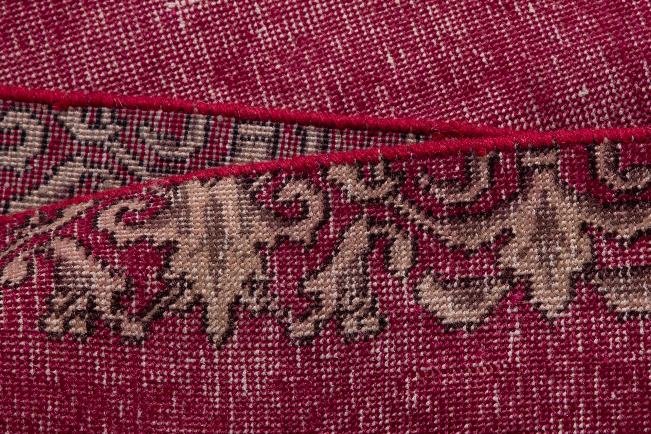 Persian Tabriz runner rug in burgundy and cream, view 12 of 17