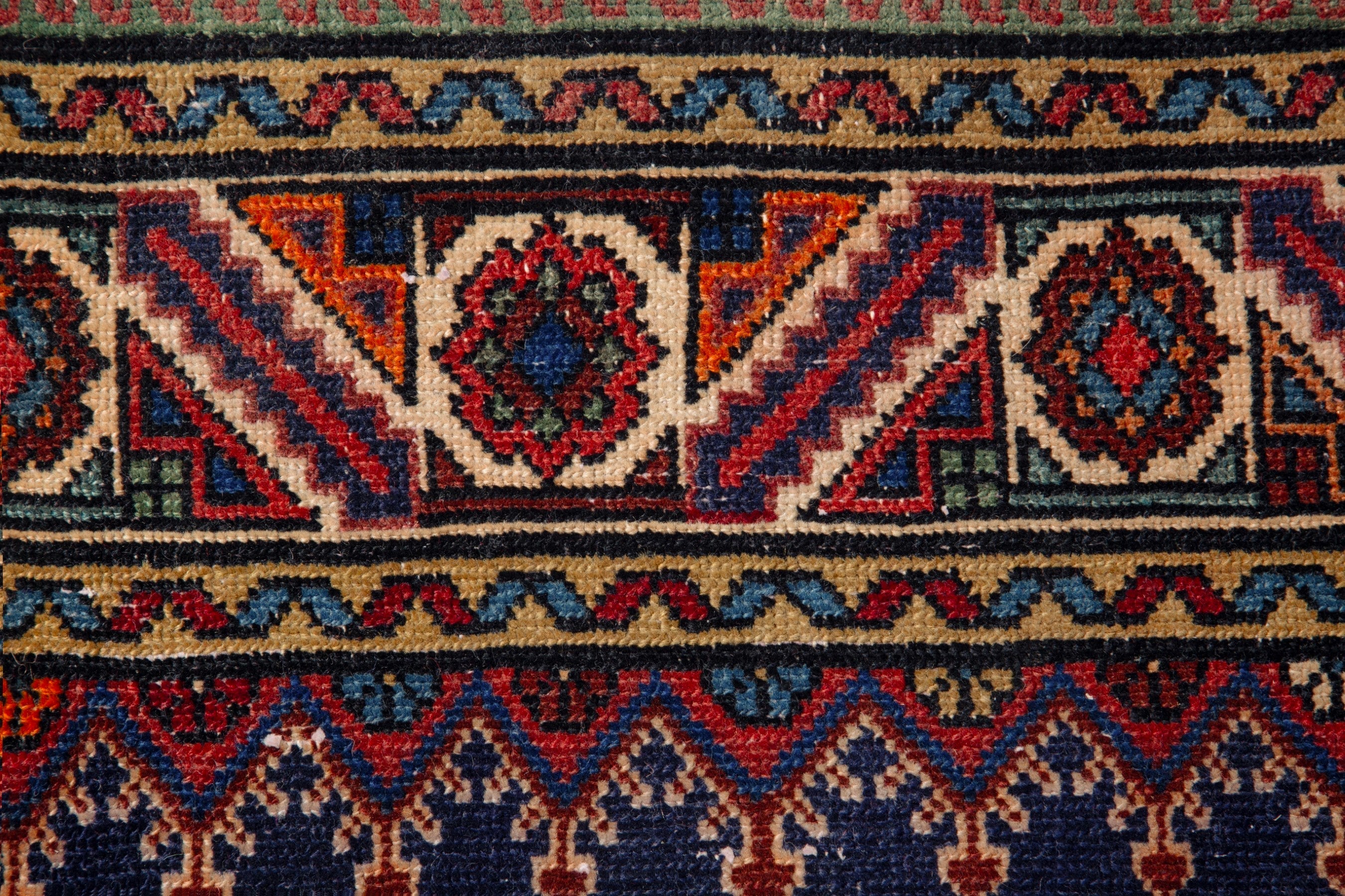 Persian Hamedan runner rug in deep red and cream, view 13 of 18