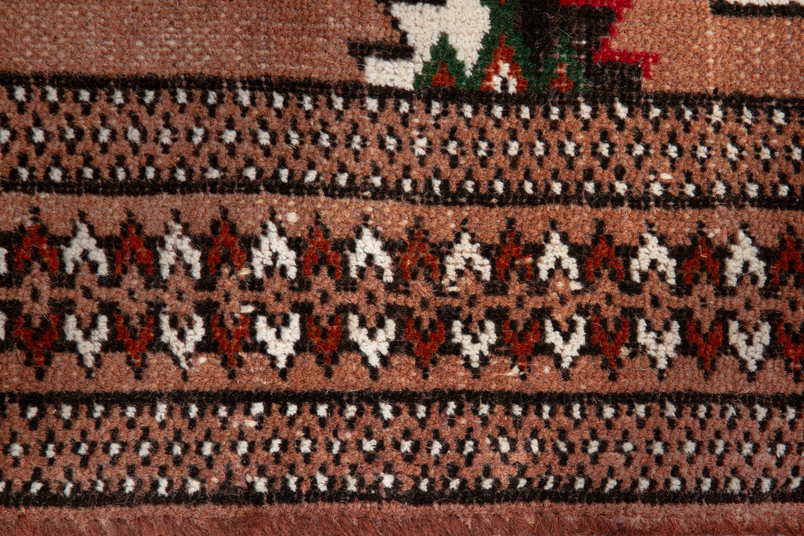 Persian Torkaman accent rug in terracotta and rust, view 12 of 16
