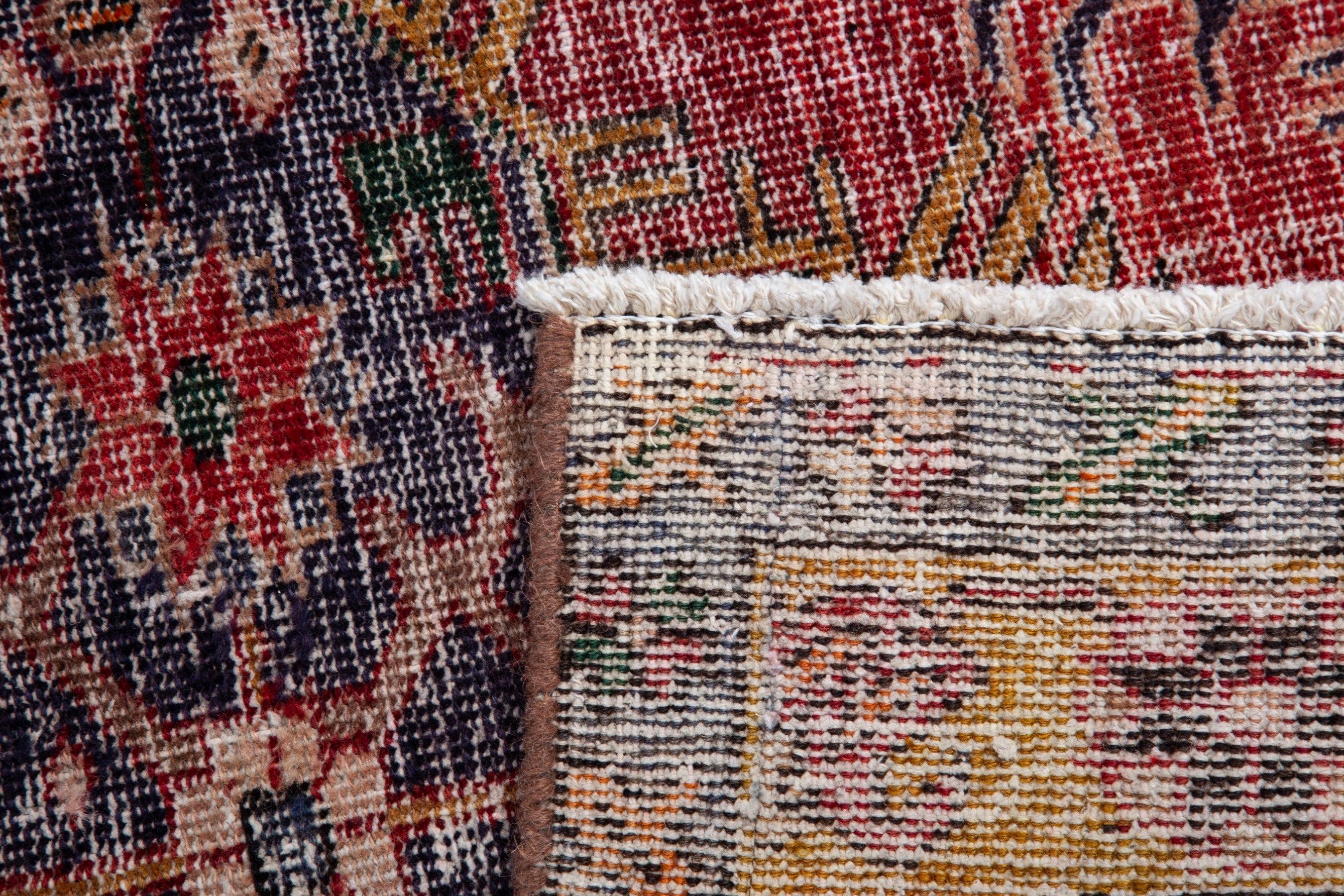 Persian Azerbaijan runner rug in deep red and burnt orange, view 16 of 16
