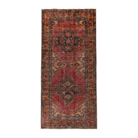 Persian Azerbaijan runner rug in deep red and burnt orange, 3'5" x 7'5"