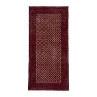Persian Baluch runner rug in burgundy and beige, 2'6" x 5'8"
