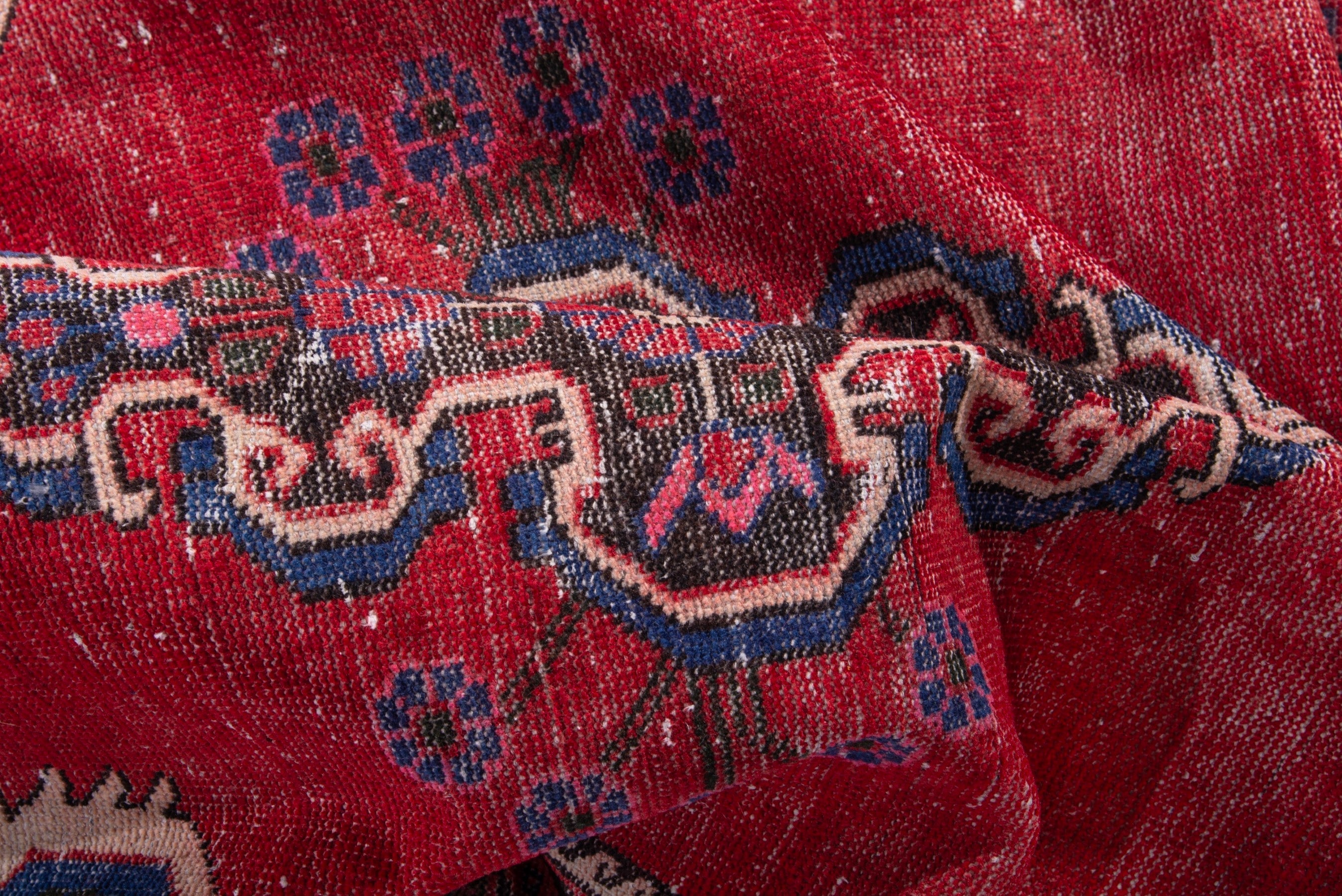 Persian Ferdos area rug in deep red and burgundy, view 12 of 15