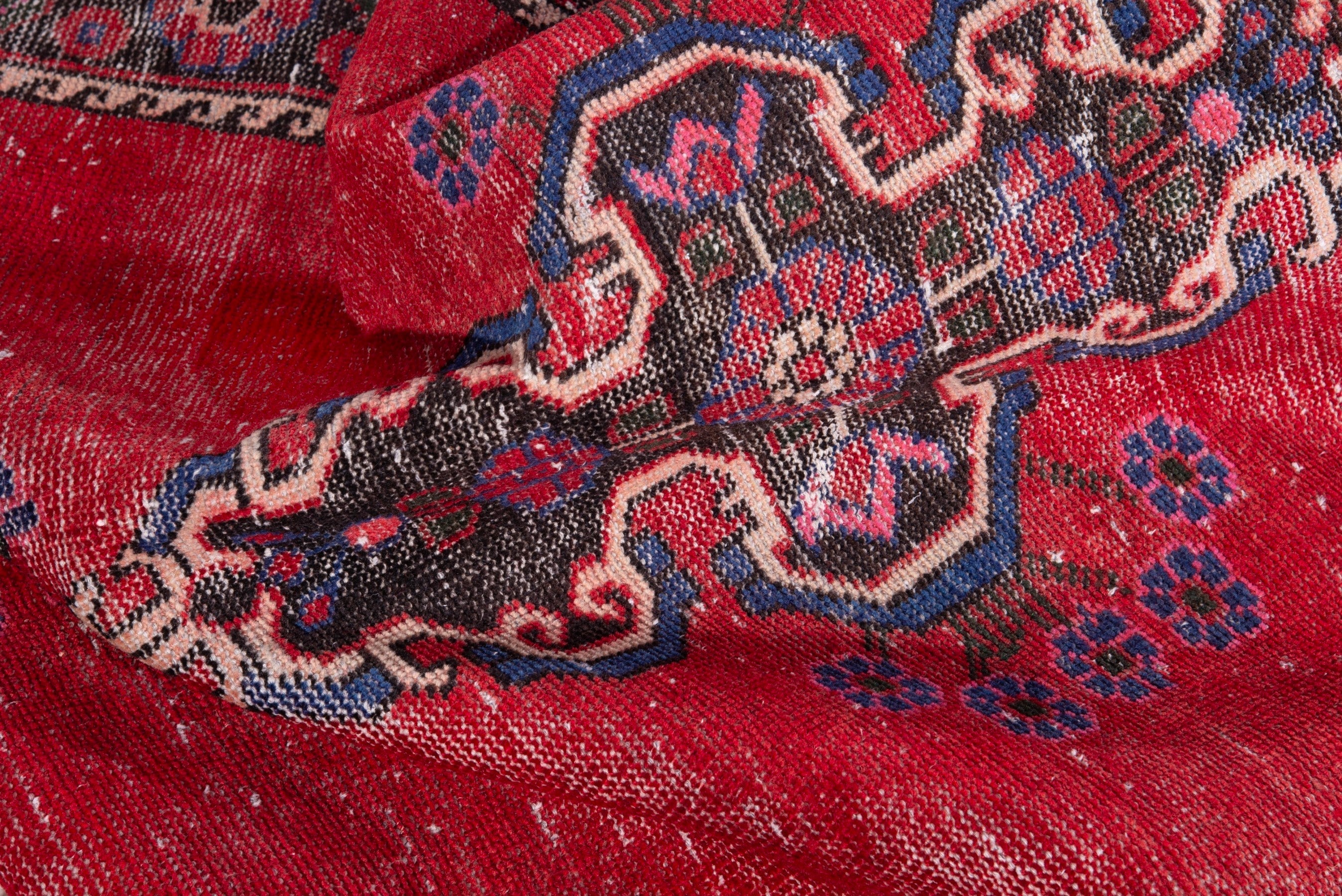 Persian Ferdos area rug in deep red and burgundy, view 13 of 15