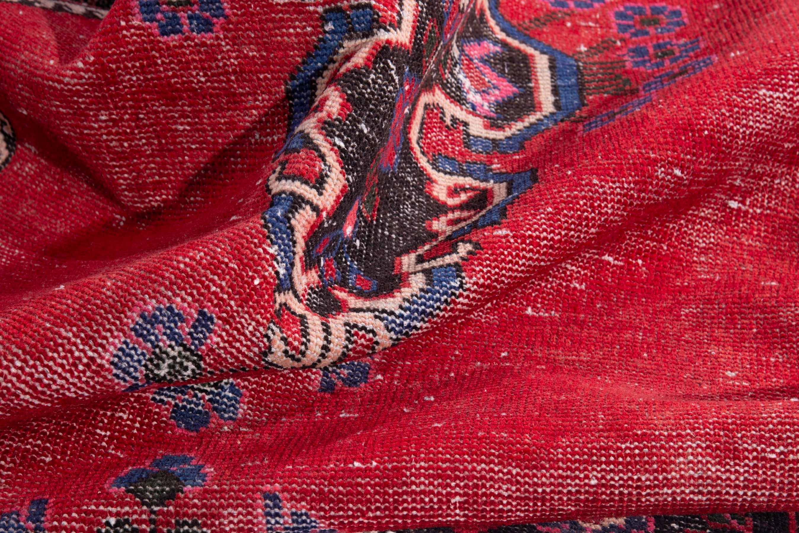 Persian Ferdos area rug in deep red and burgundy, view 14 of 15