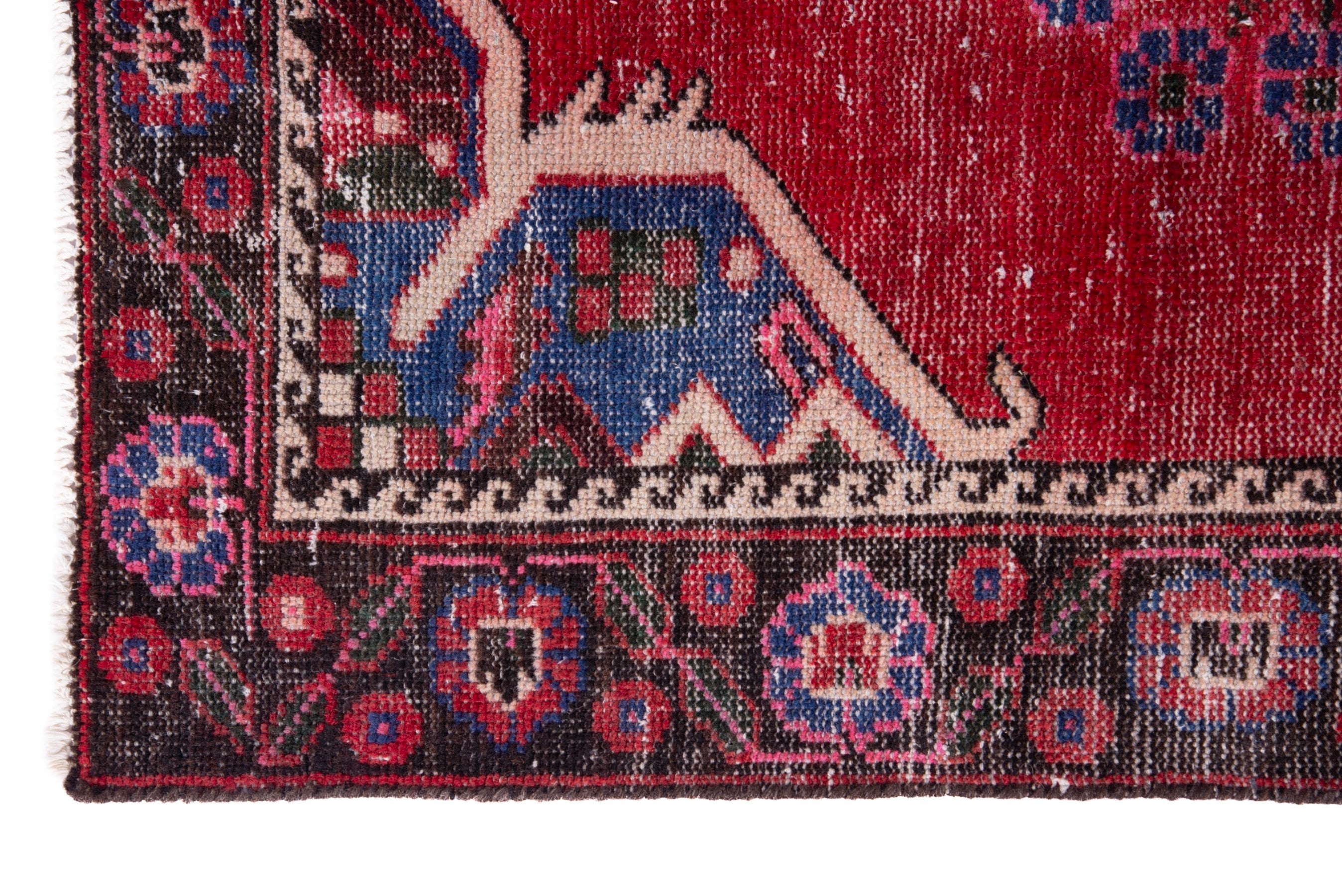 Persian Ferdos area rug in deep red and burgundy, view 5 of 15