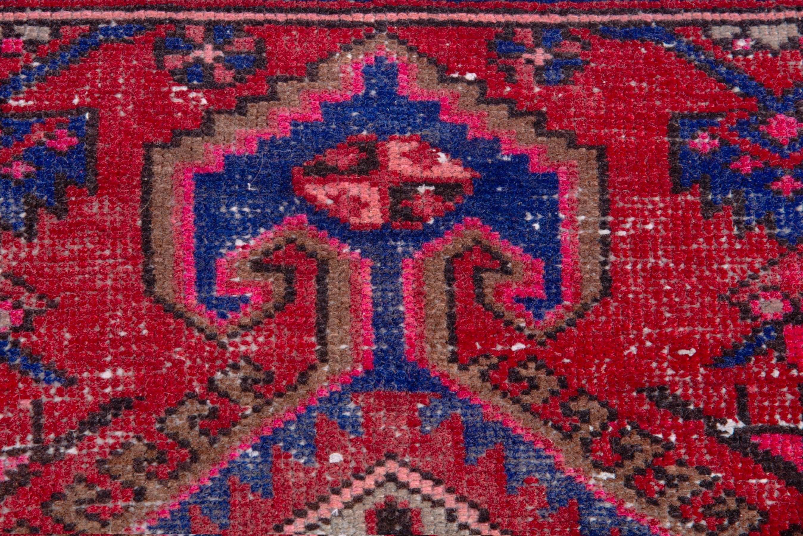 Persian Zanjan accent rug in deep red and faded red, view 10 of 15