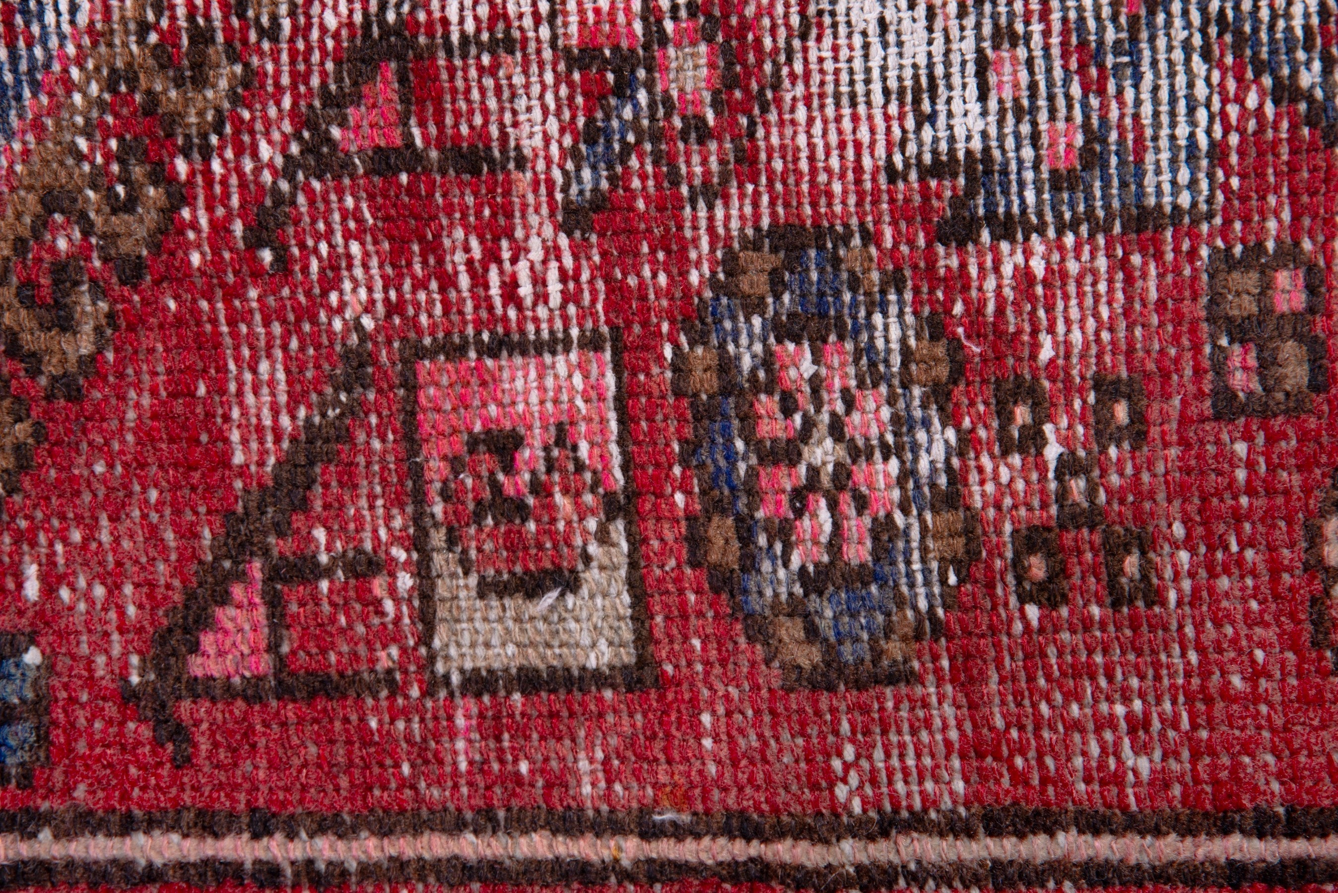 Persian Zanjan accent rug in deep red and faded red, view 11 of 15