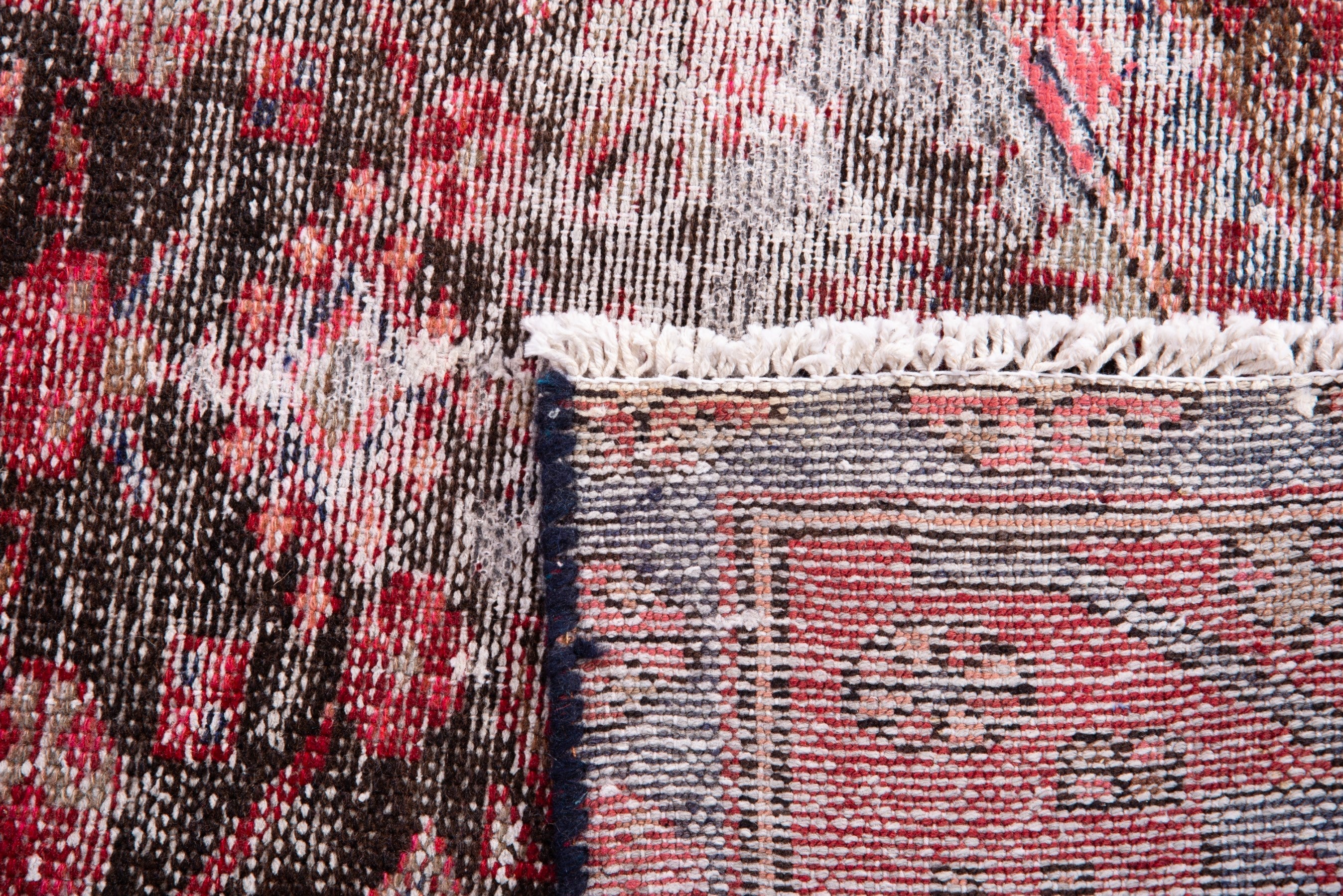 Persian Zanjan accent rug in deep red and faded red, view 15 of 15
