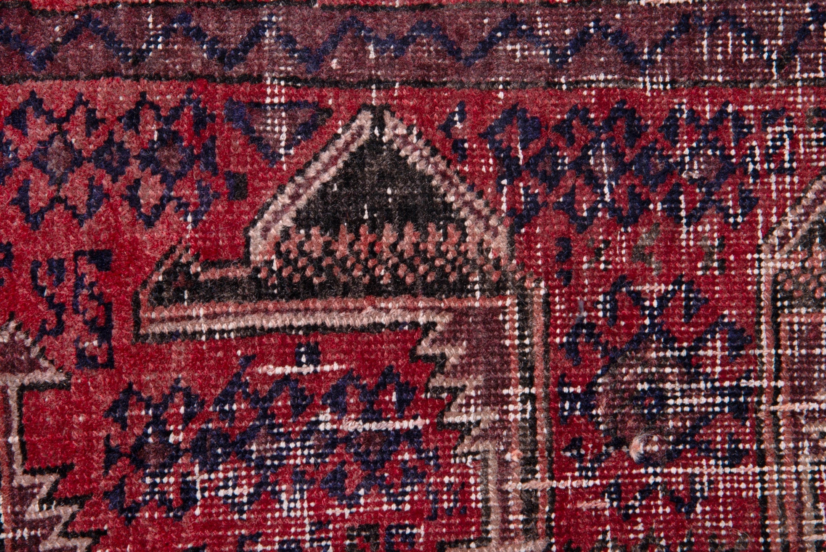Persian Baluch accent rug in deep red and faded red, view 11 of 15